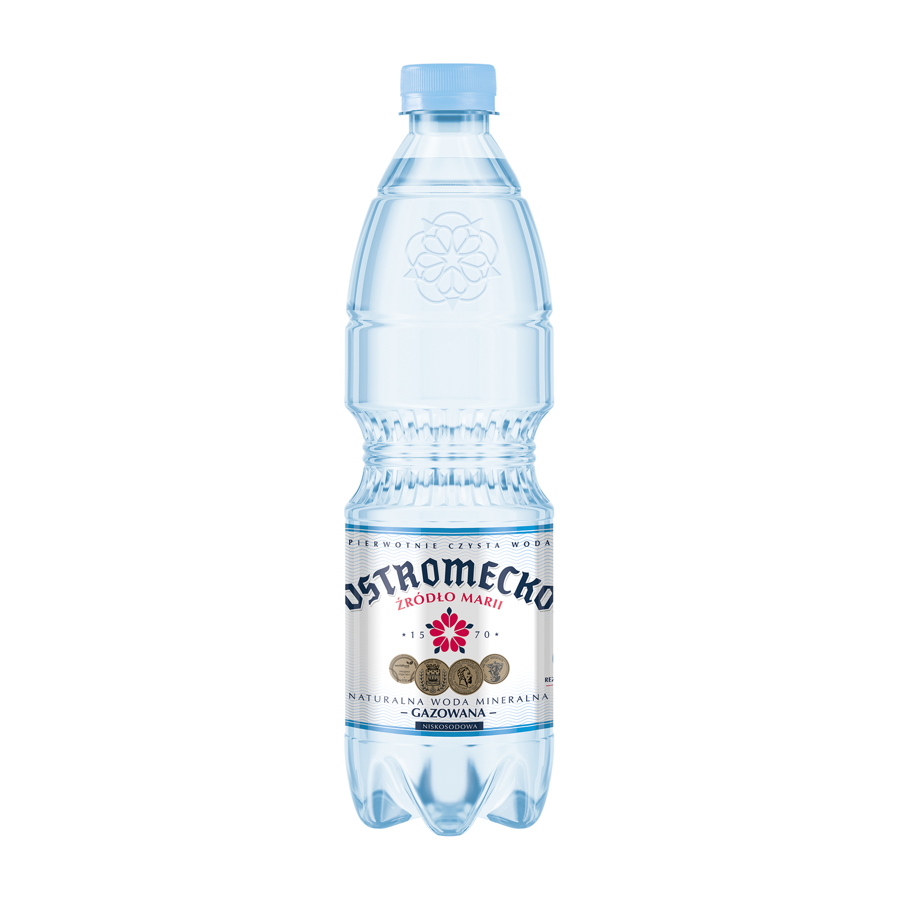 Ostromecko Naturalna Woda Mineralna Gazowana Niskosodowa Butelka 0,5 L Pet