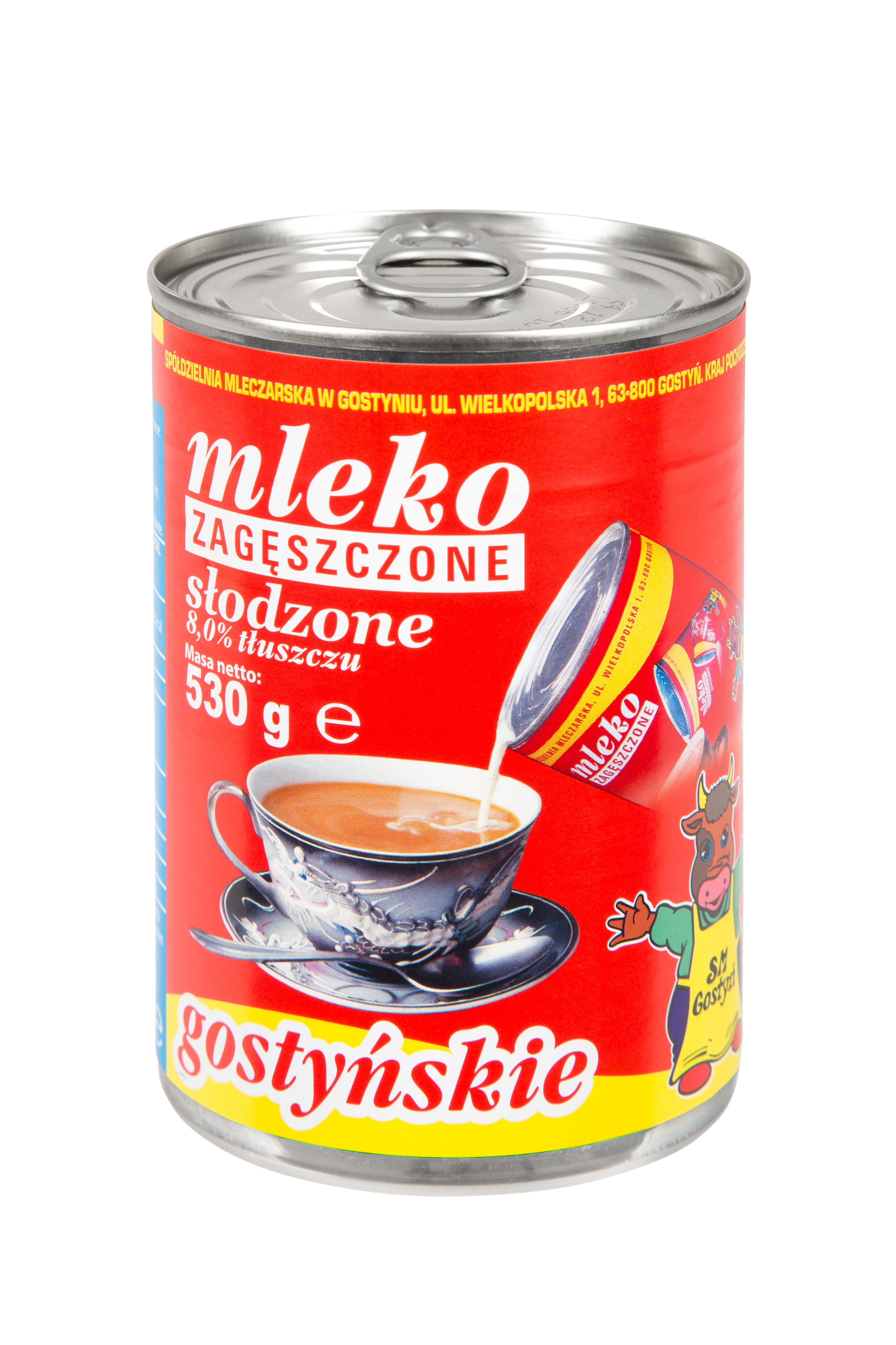 Spółdzielnia Mleczarska W Gostyniu. Mleko Zagęszczone Słodzone Gostyńskie 8% Tłuszczu 530G