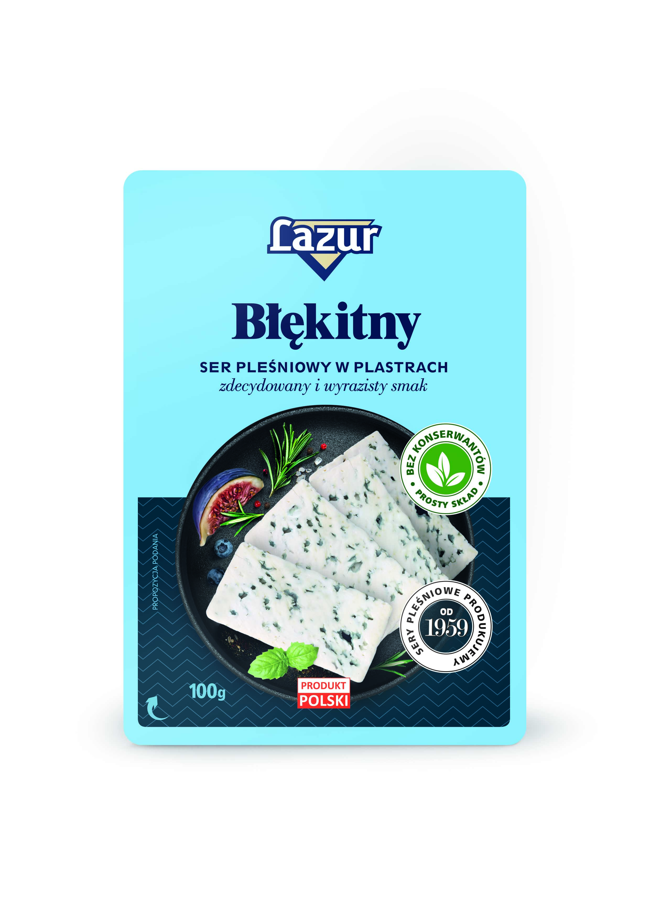 Ser Pleśniowy Lazur Błękitny Plastry 100 G