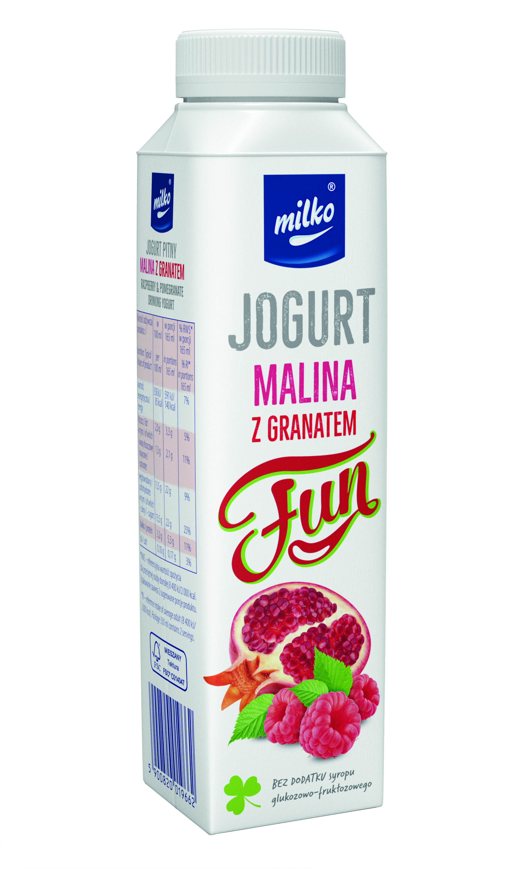 Jogurt Milko 0,33L Fun Malina Z Granatem