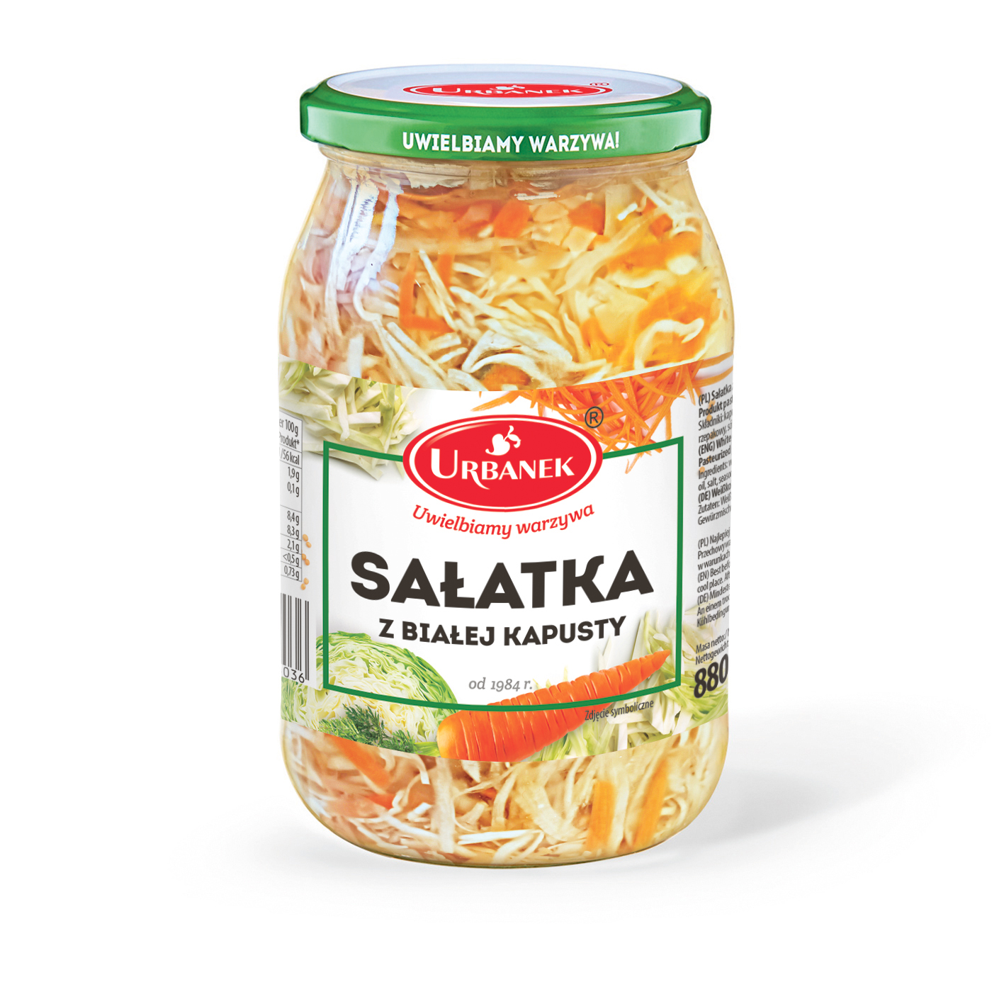 Sałatka Z Białej Kapusty 880G/450G Urbanek