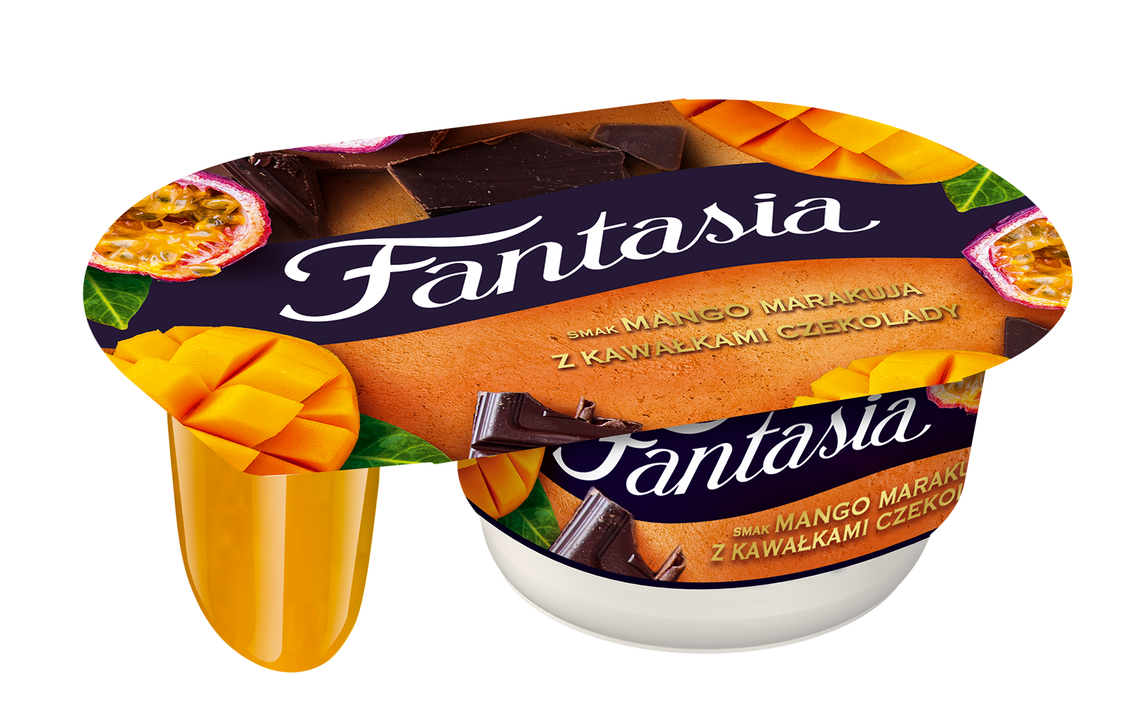 Fantasia Jogurt O Smaku Mango - Marakuja Z Kawałkami Czekolady 116 G