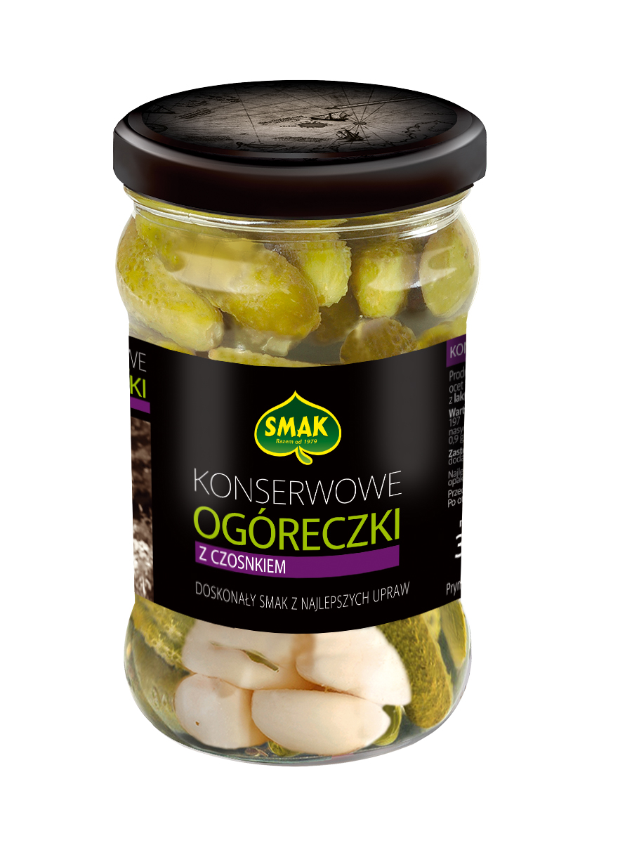 Ogóreczki Konserwowe Z Czosnkiem 300/150 G Smak