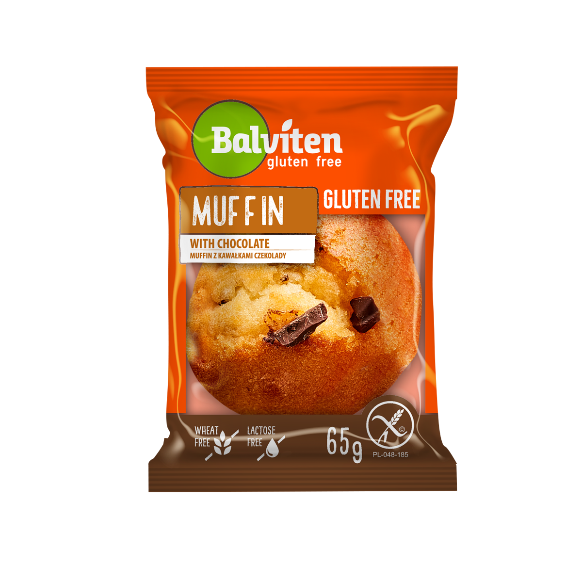 Balviten Muffin Z Kawałkami Czekolady 65G. Produkt Bezglutenowy