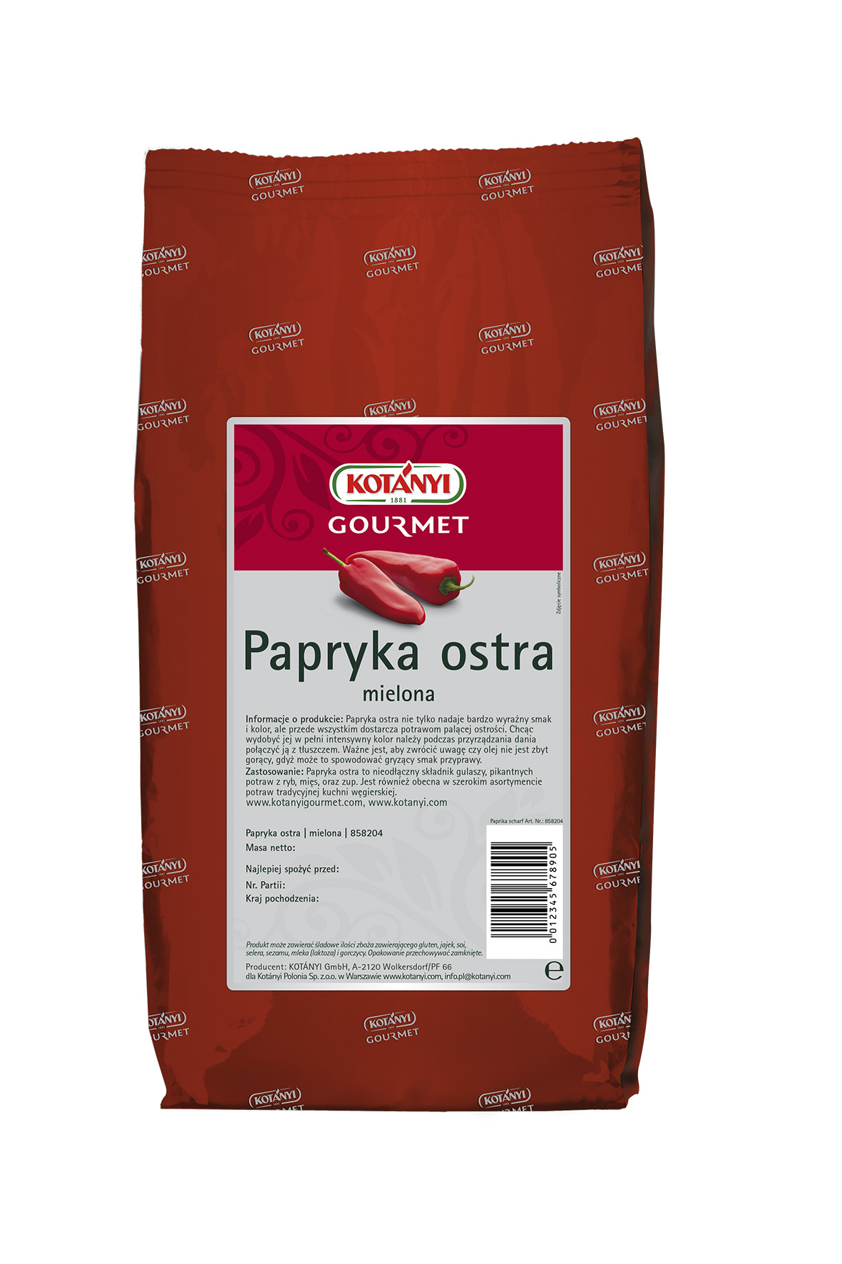 Kotanyi Papryka Ostra 800G