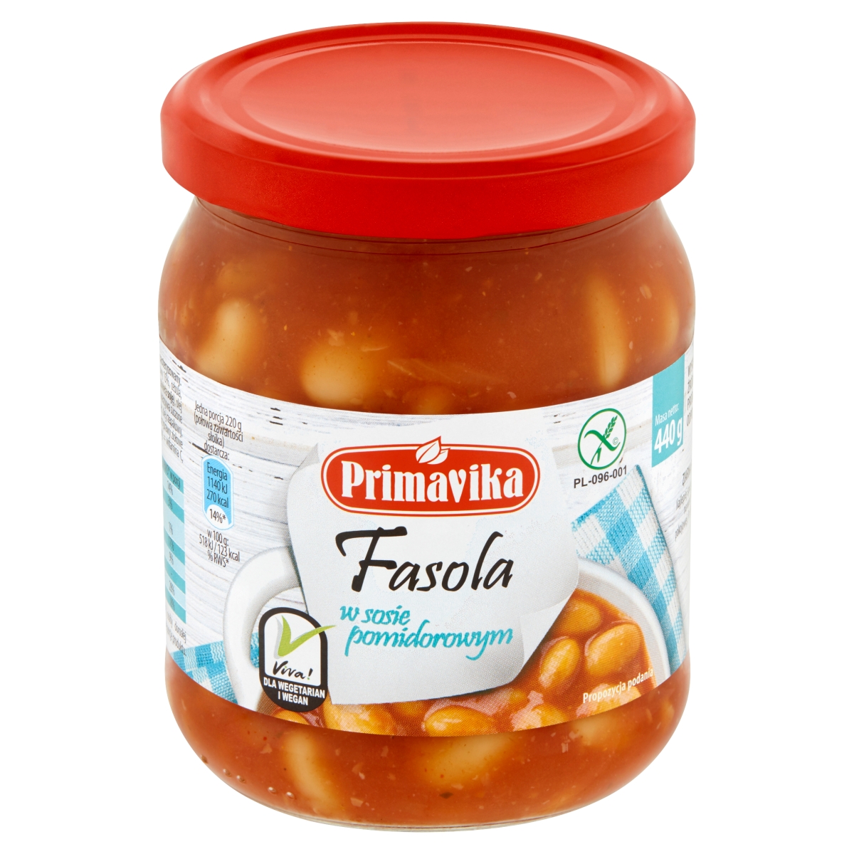 Primavika Fasola W Sosie Pomidorowym 440 G