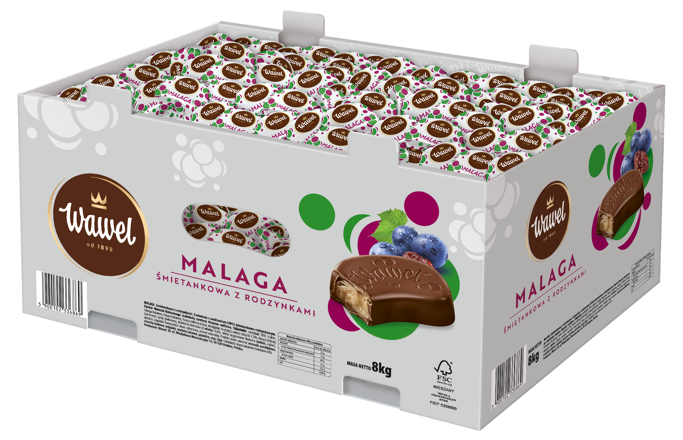 Wawel Czekoladki Malaga 8Kg