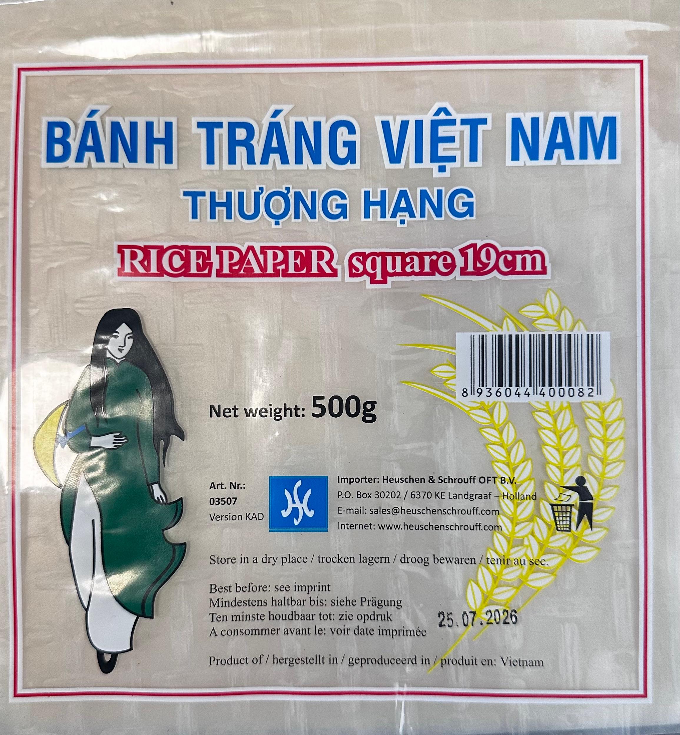 Thuong Hang Papier Ryżowy Kwadrat 19Cm 500G