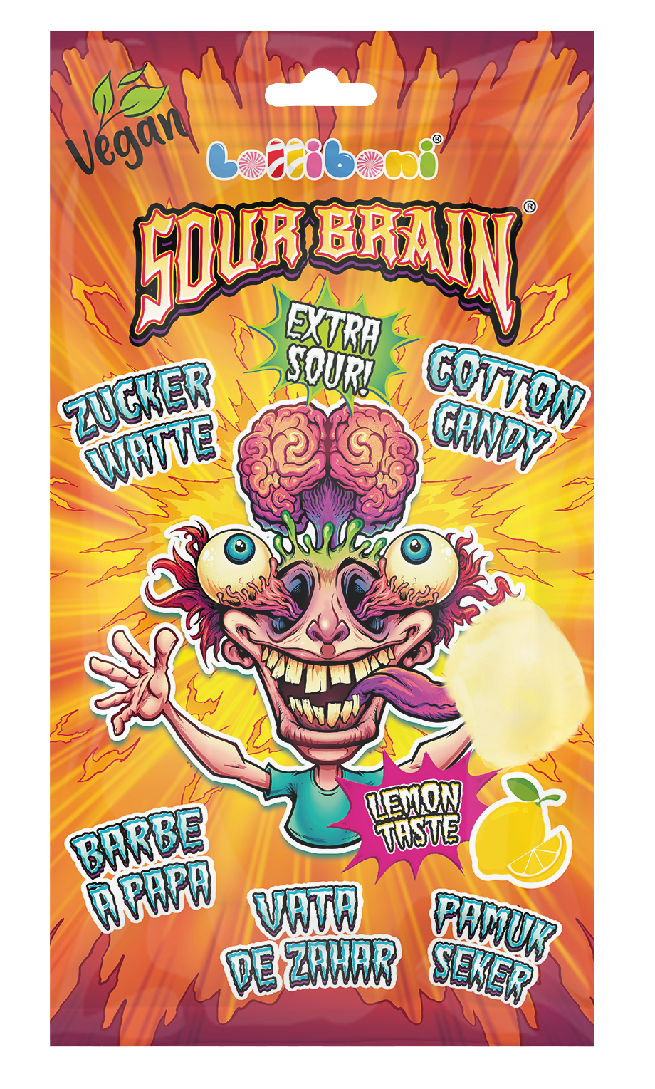 Wata Cukrowa Sour Brain Lemon 60G
