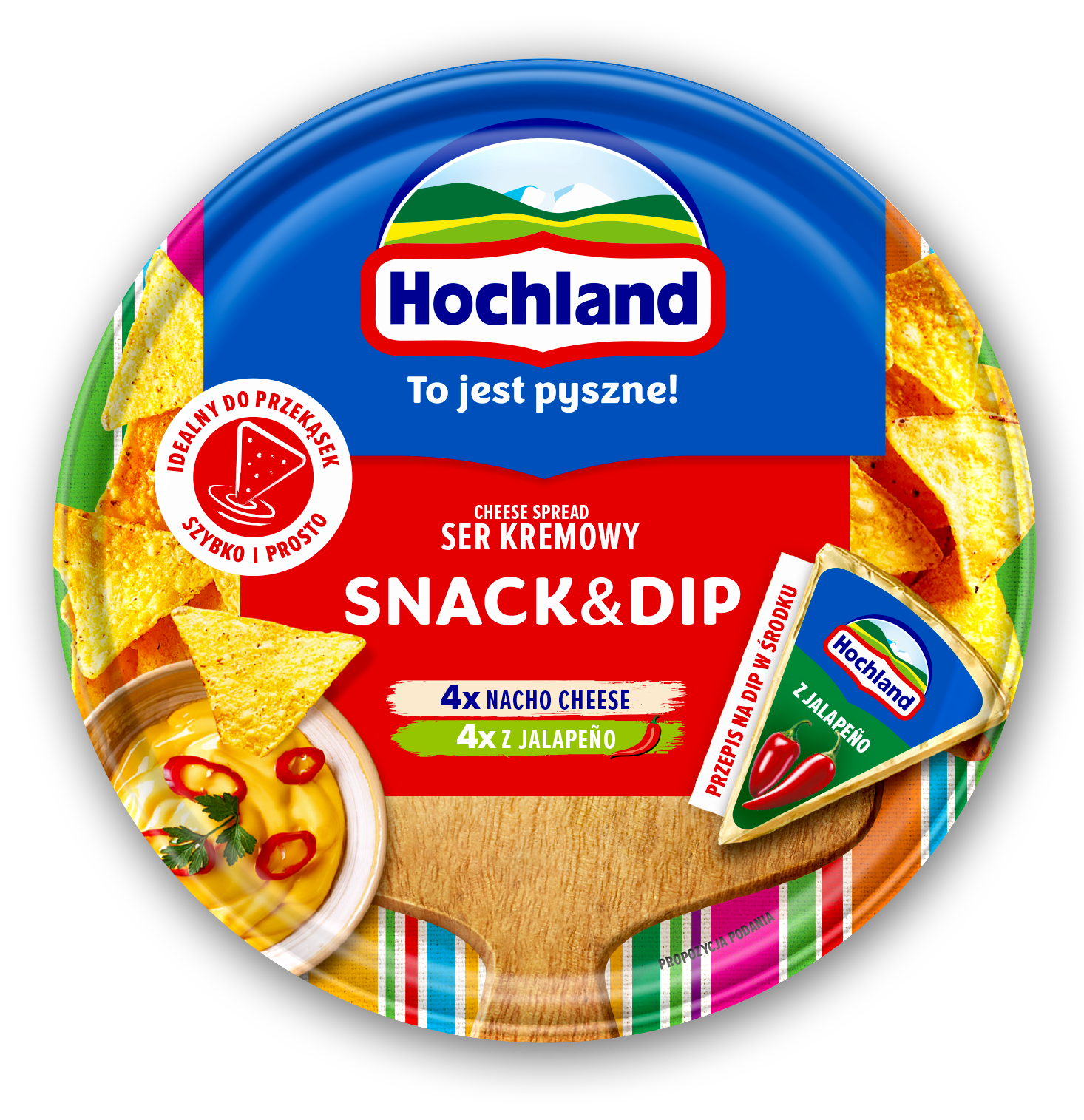 Hochland Snack&Dip. Ser Kremowy Topiony W Trójkącikach Na Kanapkę Lub Do Przygotowania Przekąsek 140G