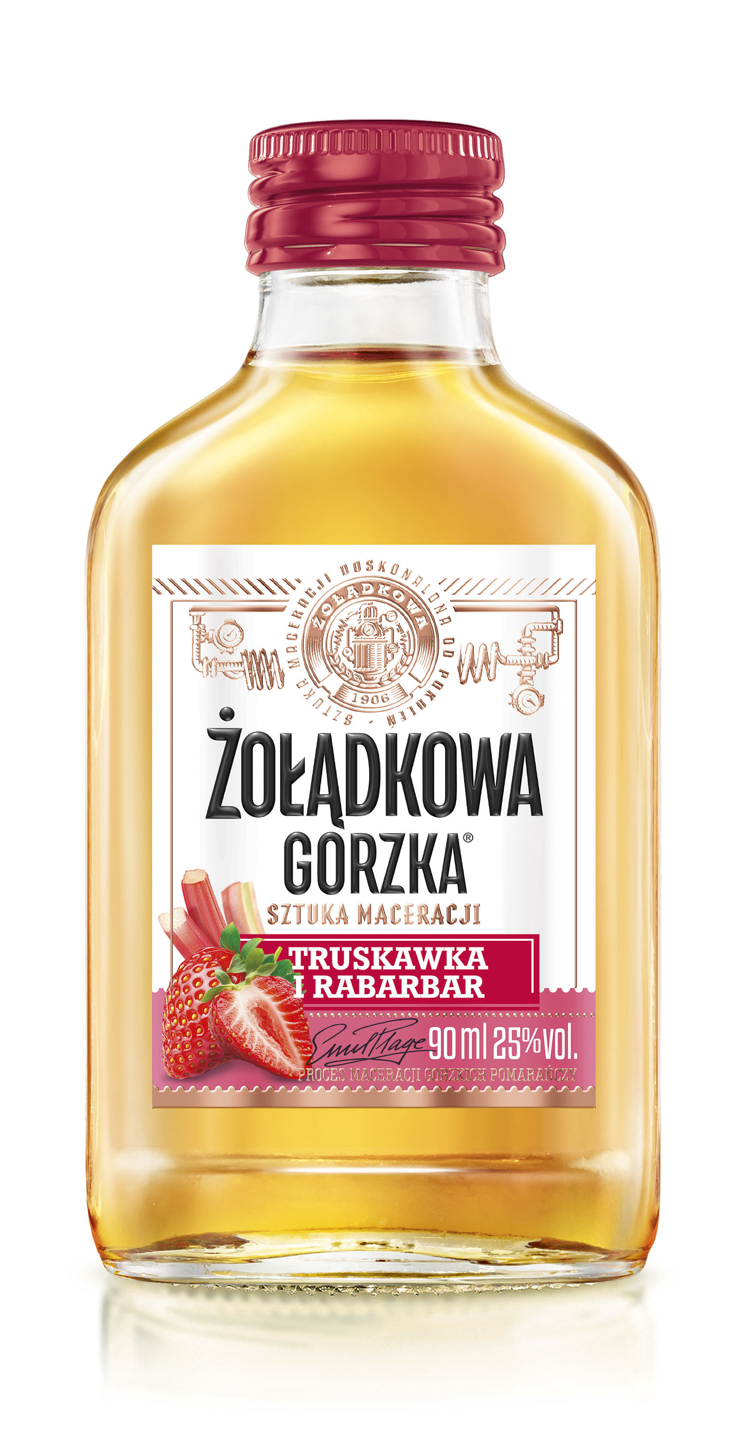 Żołądkowa Gorzka Truskawka Z Rabarbarem 25% 0,09L
