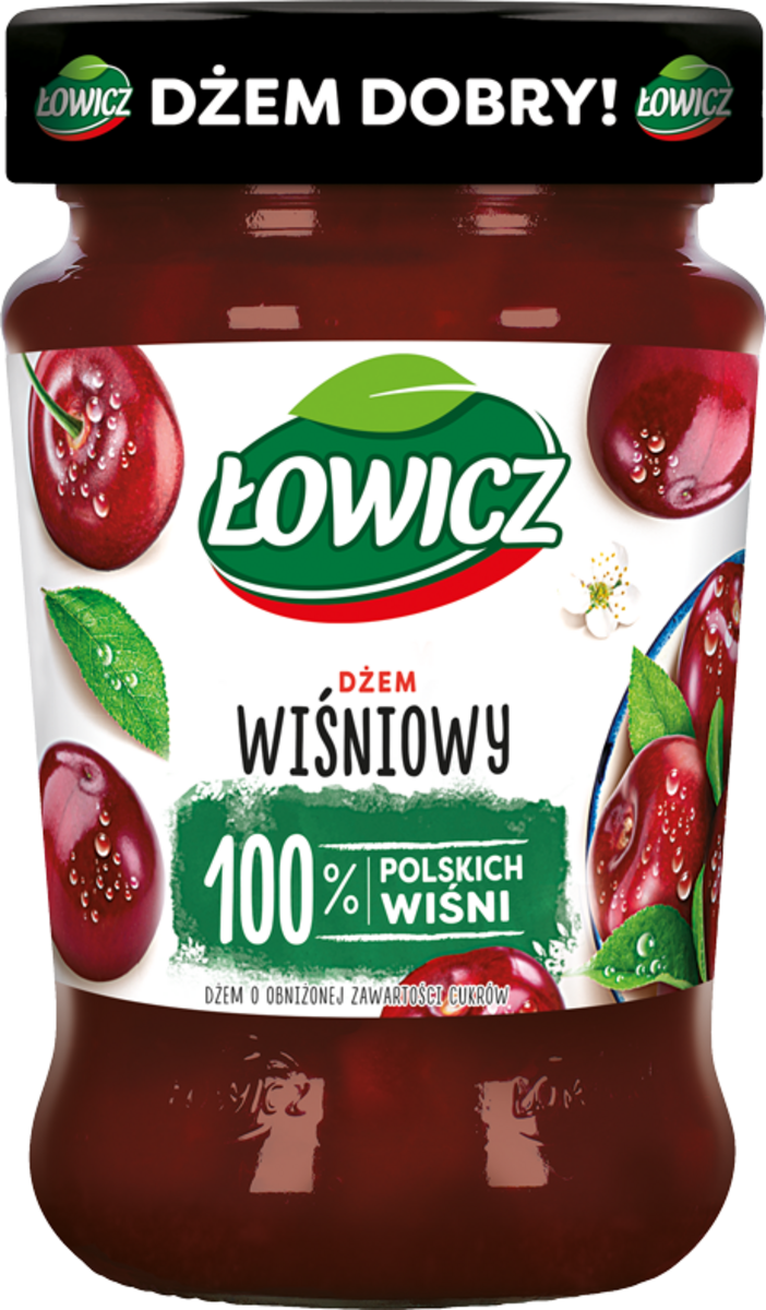 Łowicz Dżem Wiśniowy O Obniżonej Zawartości Cukrów 280 G