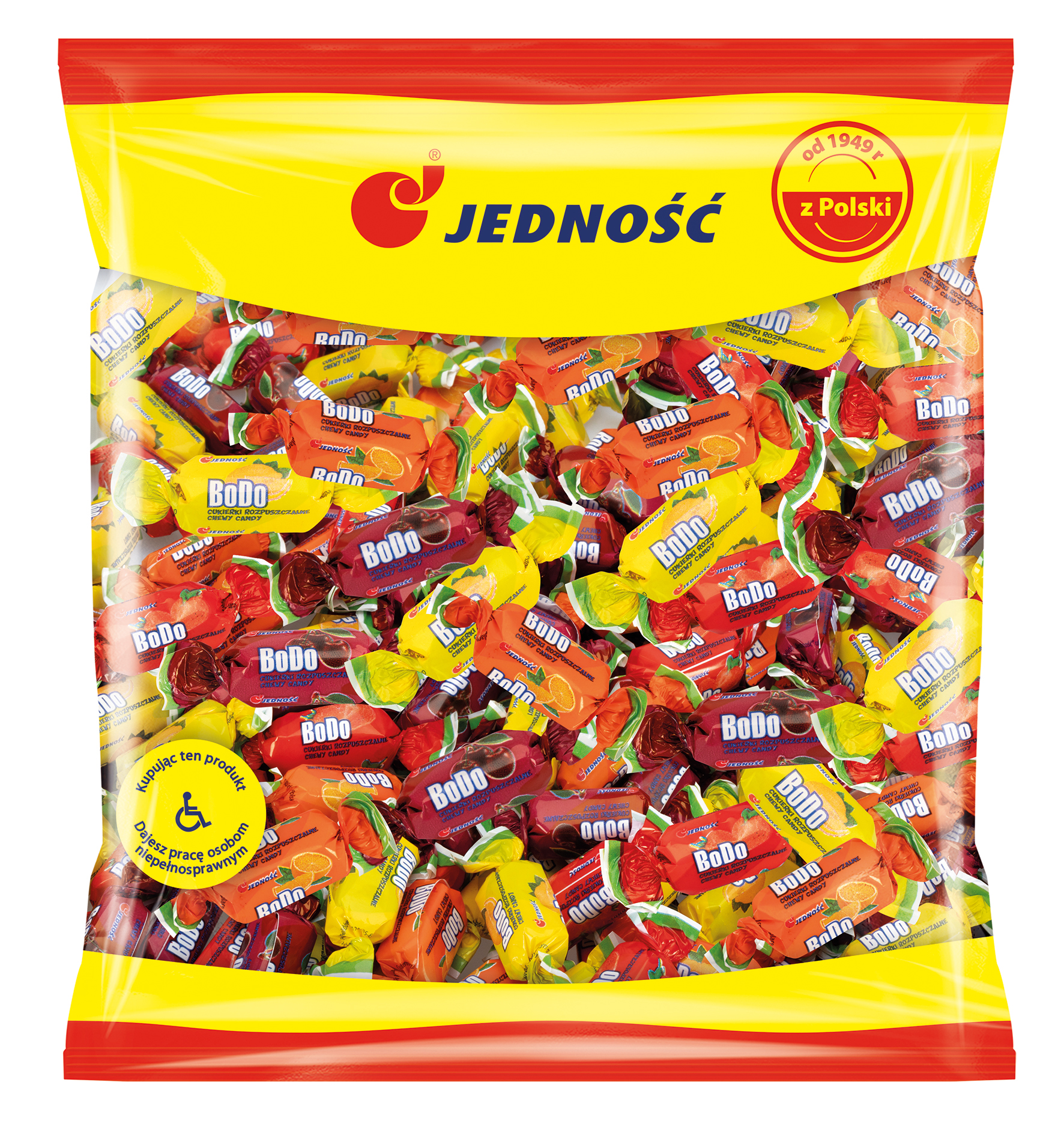 Jedność Bodo Cukierki Rozpuszczalne O Smakach Owocowych 1 Kg