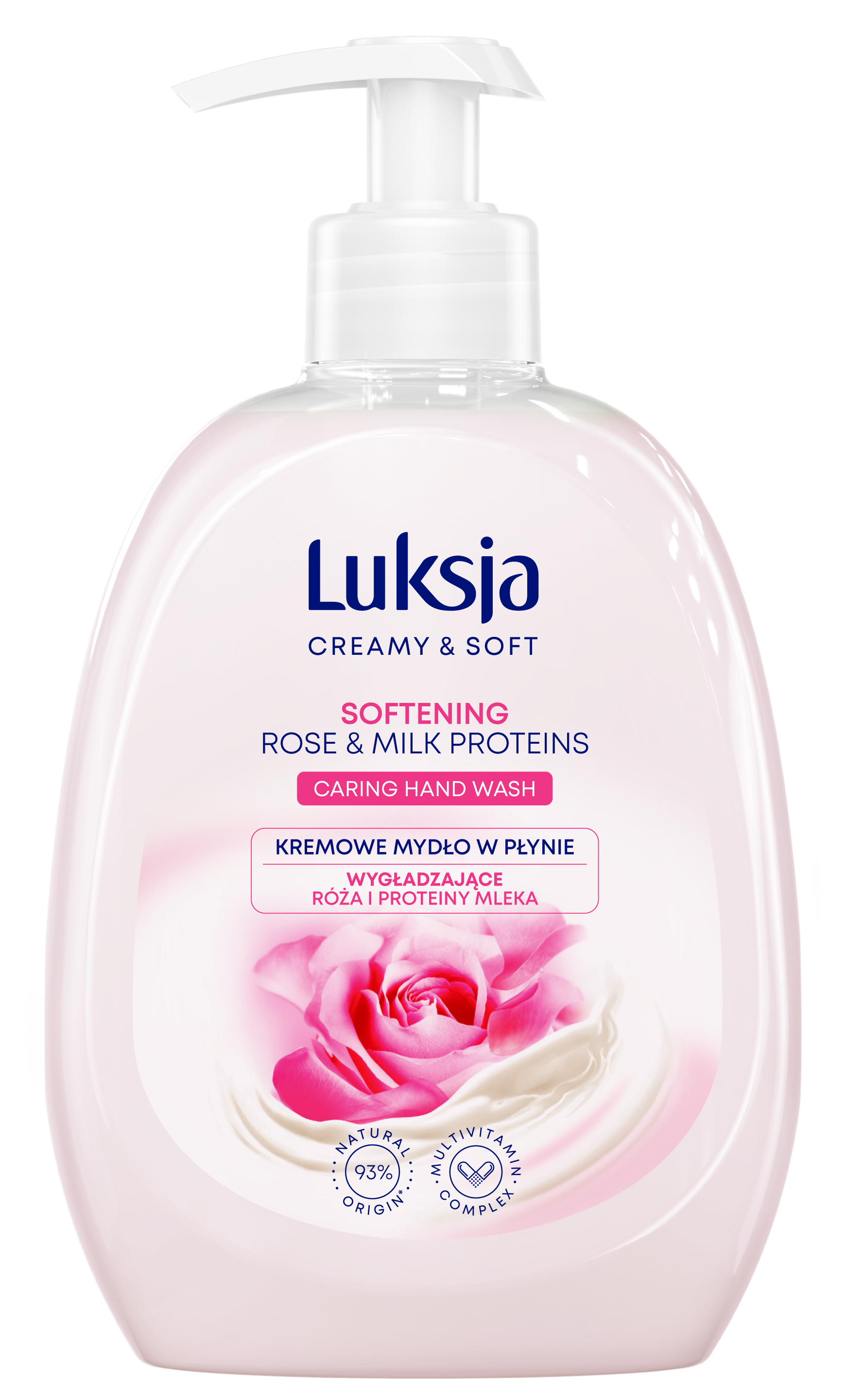 Luksja Creamy & Soft Kremowe Mydło W Płynie Róża I Proteiny Mleka 500 Ml
