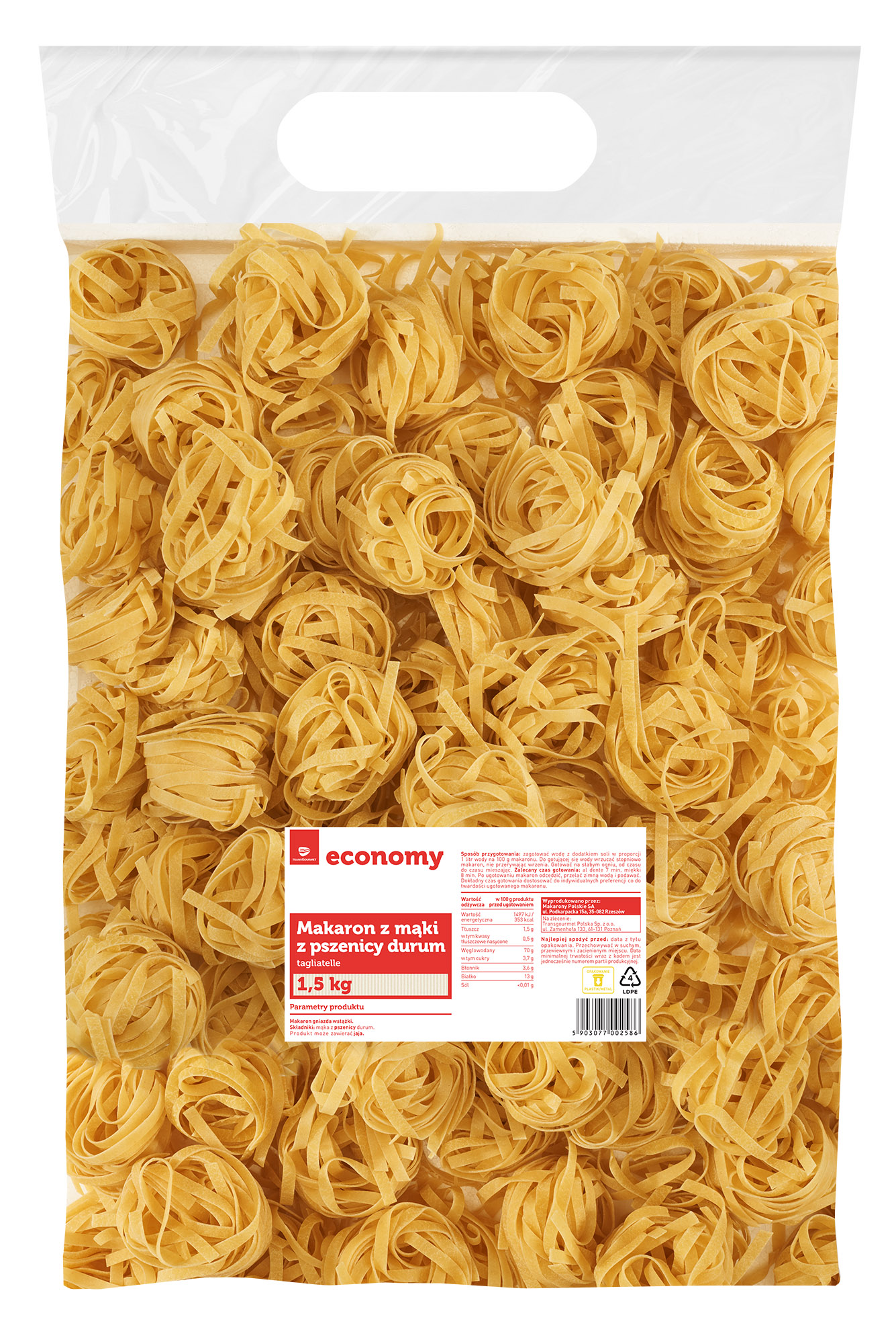Tge Makaron Tagliatelle Durum 1,5Kg