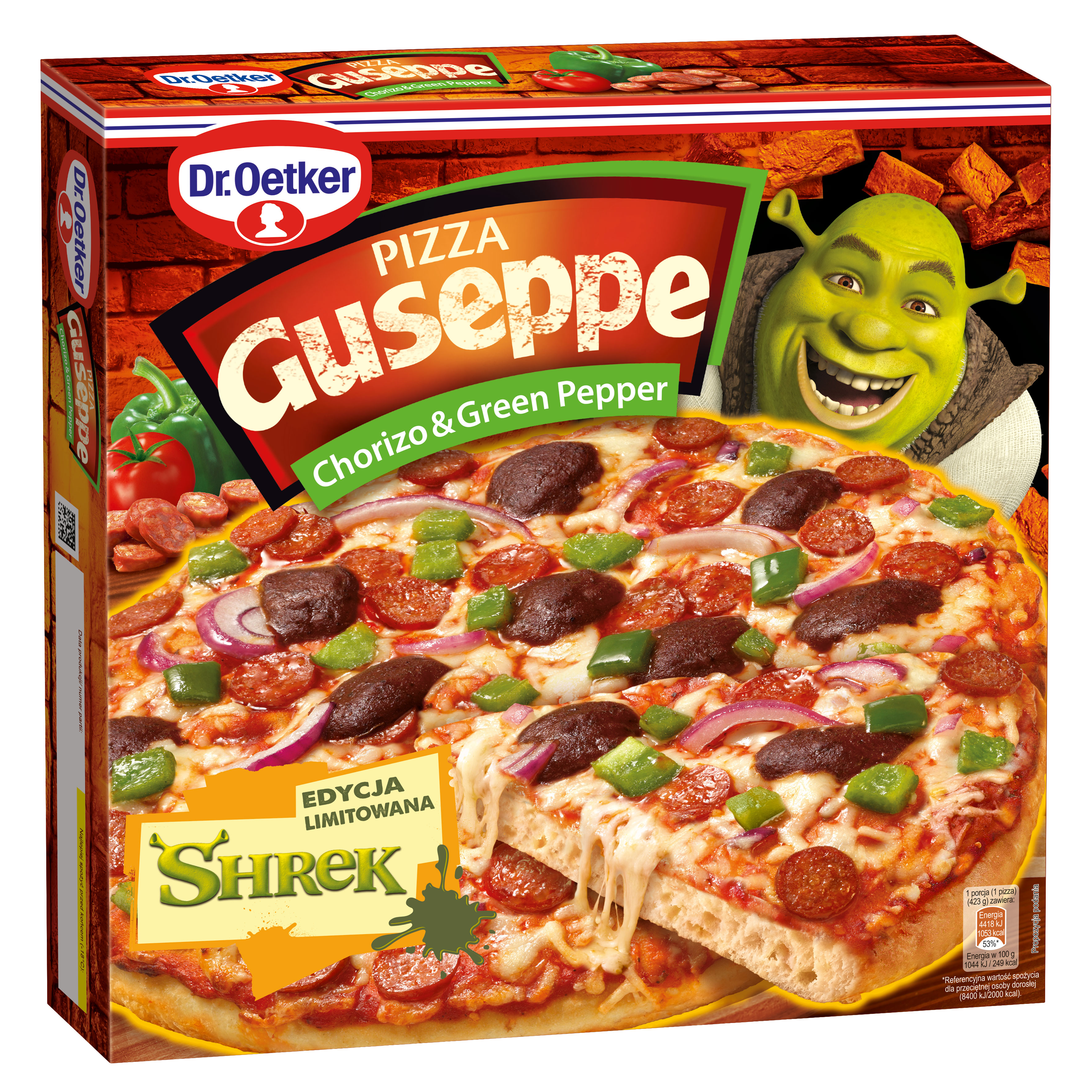 Dr. Oetker Pizza Guseppe Shrek Chorizo & Green Pepper 423 G