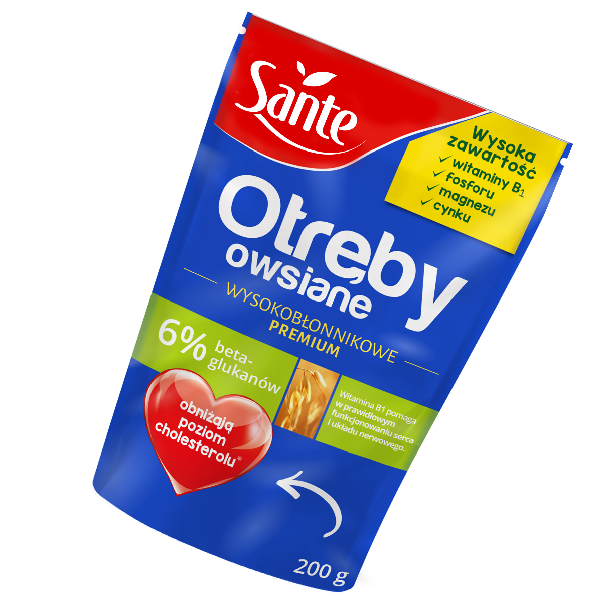 Otręby Owsiane Wysokobłonnikowe Sante 200G