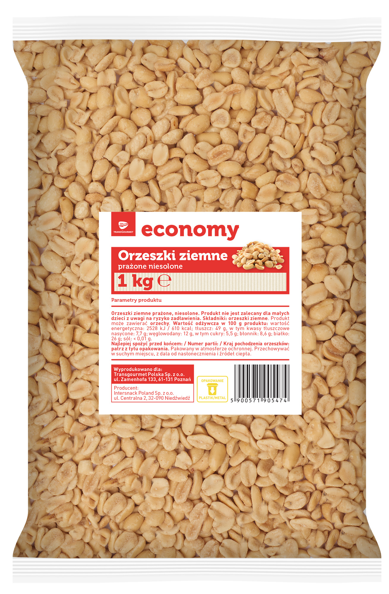 Tge Orzeszki Ziemne Prażone, Niesolone 1 Kg