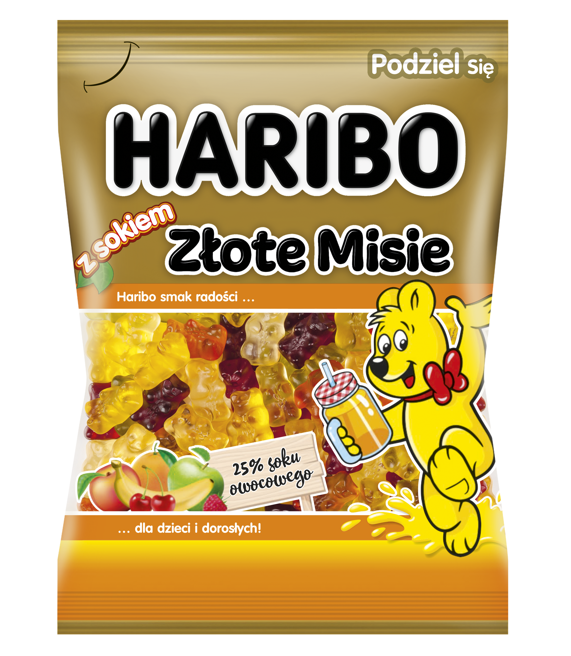 Żelki Haribo Złote Misie Z Sokiem 160G