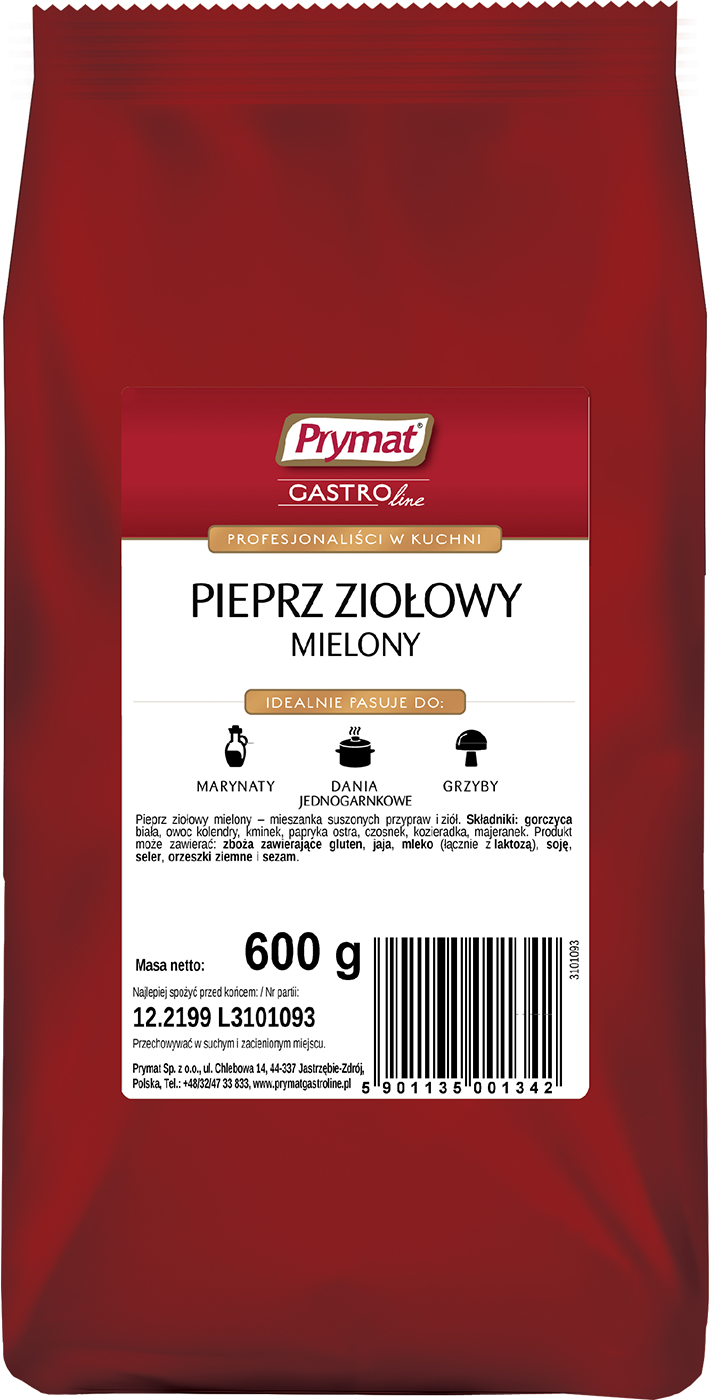 Prymat Gastroline Pieprz Ziołowy Mielony 600G