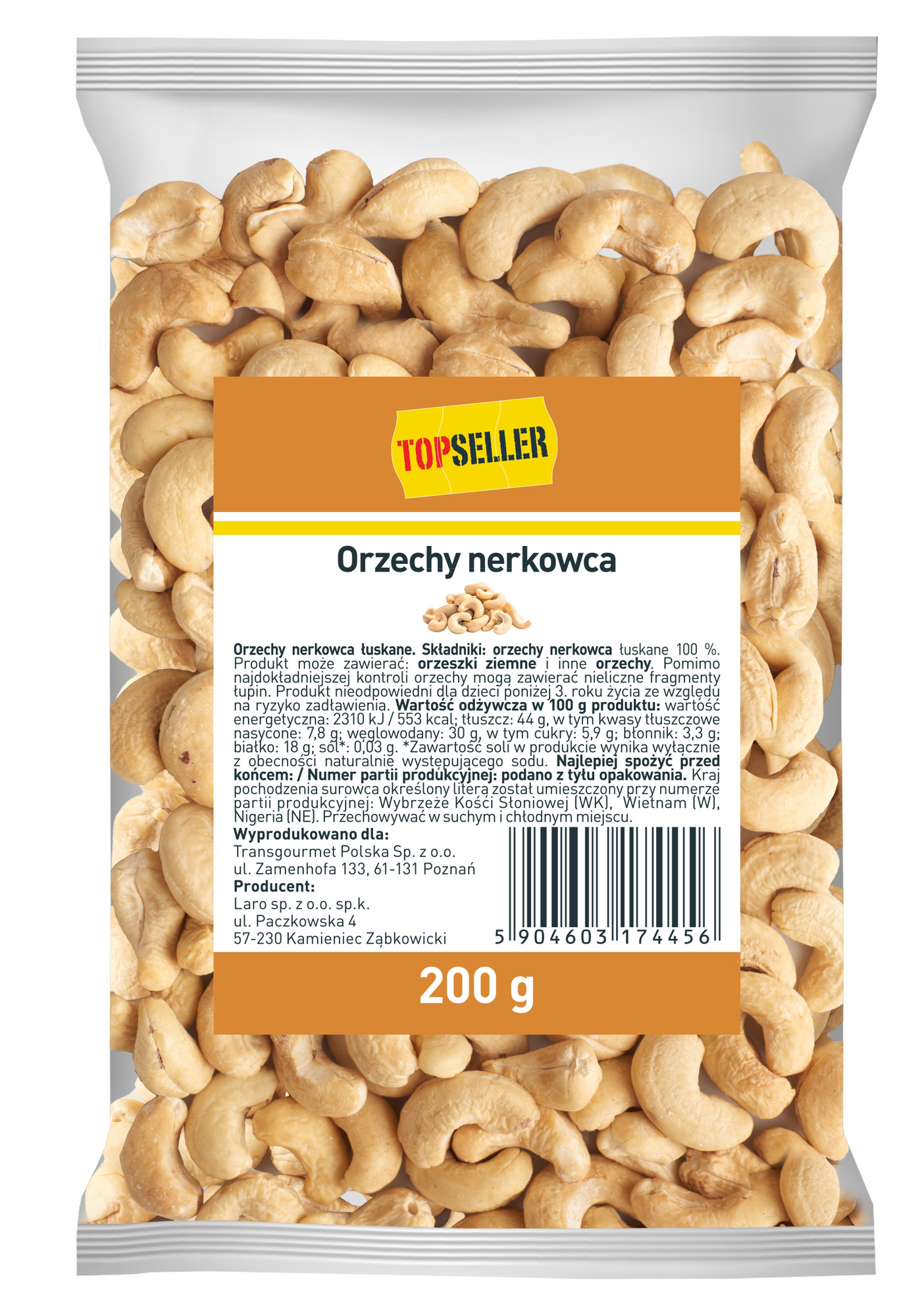 Topseller Orzechy Nerkowca 200 G