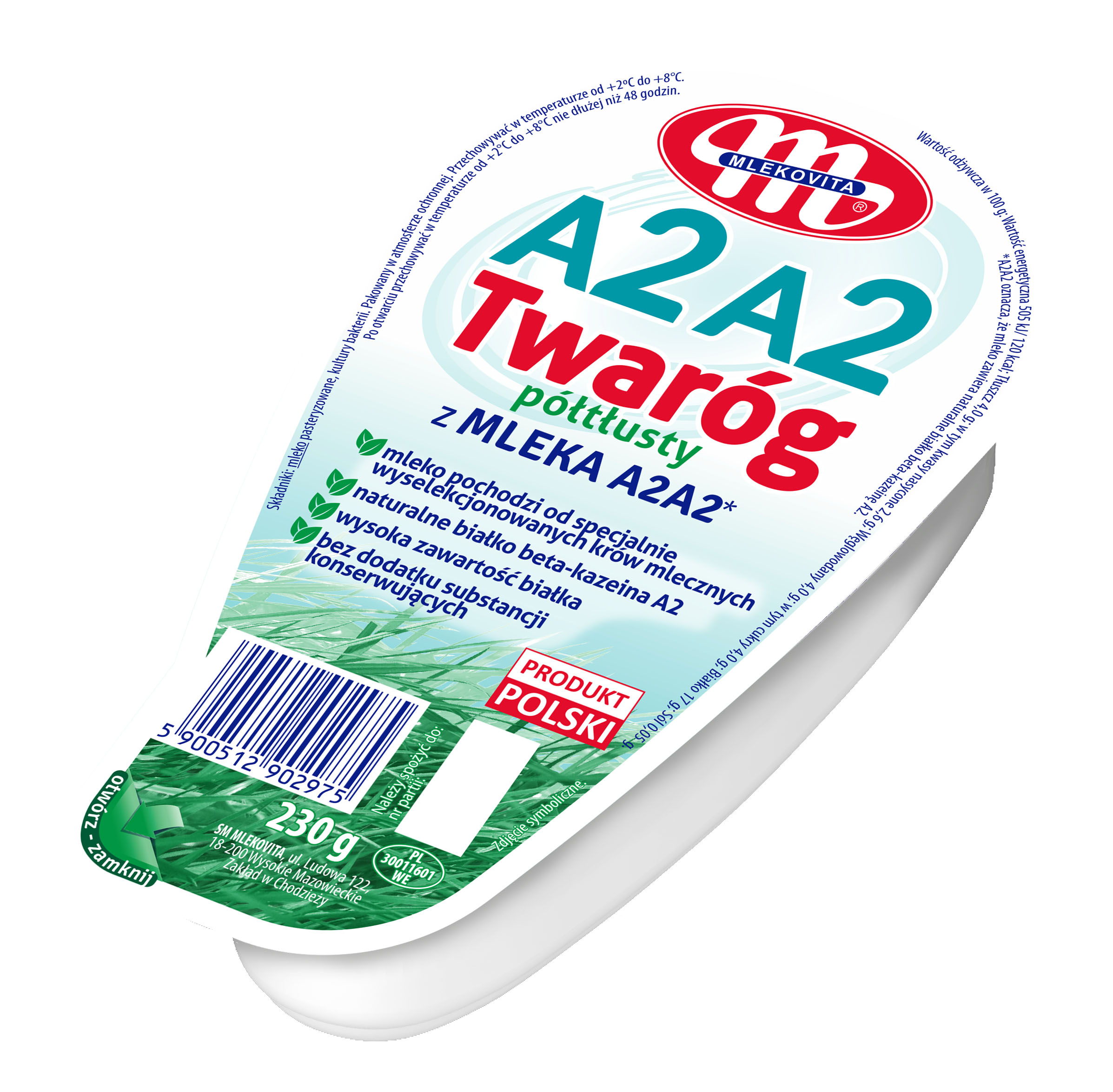 Mlekovita Twaróg Półtłusty Z Mleka A2A2 230G