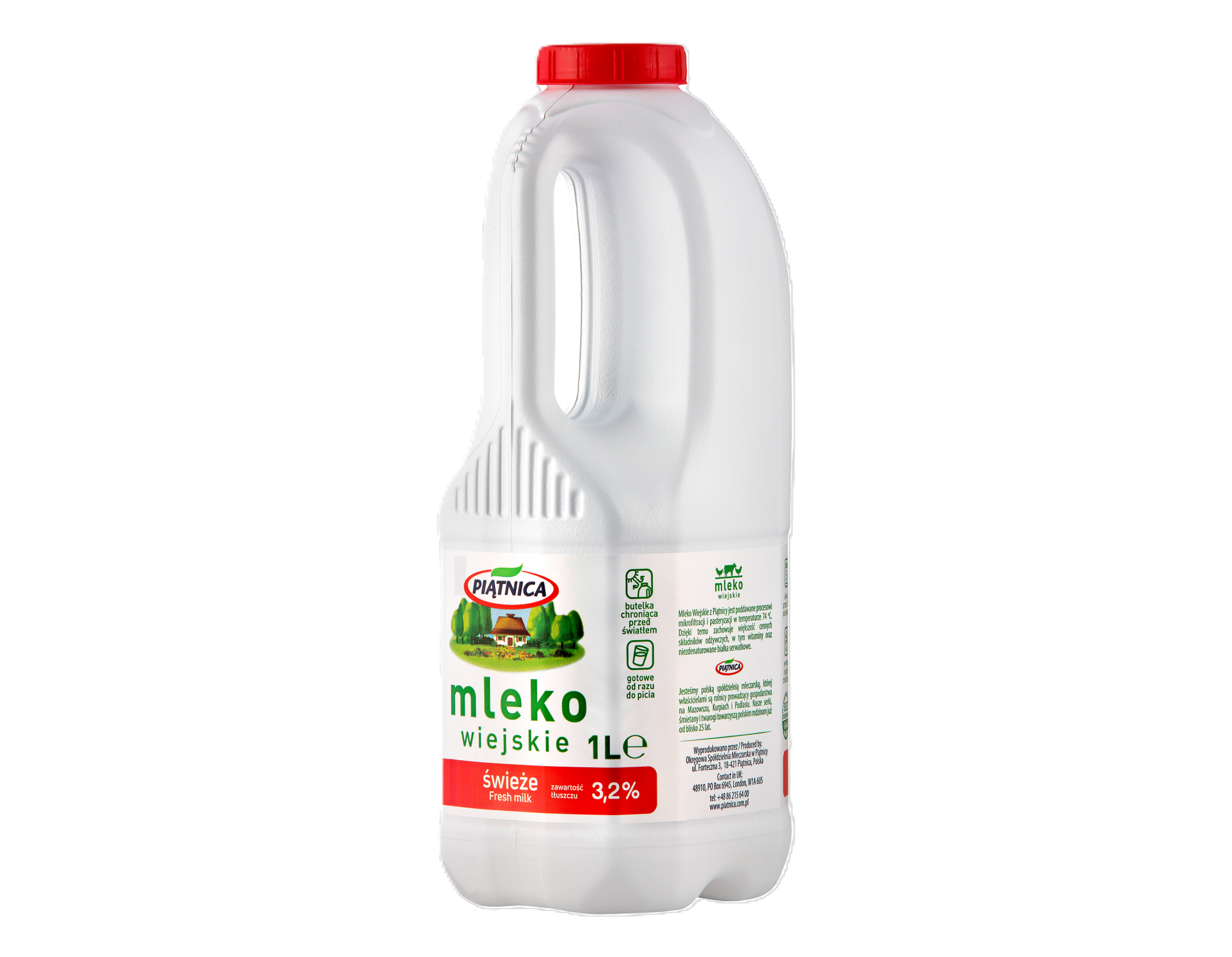 Piątnica Mleko Wiejskie Butelka 3,2% 1 L