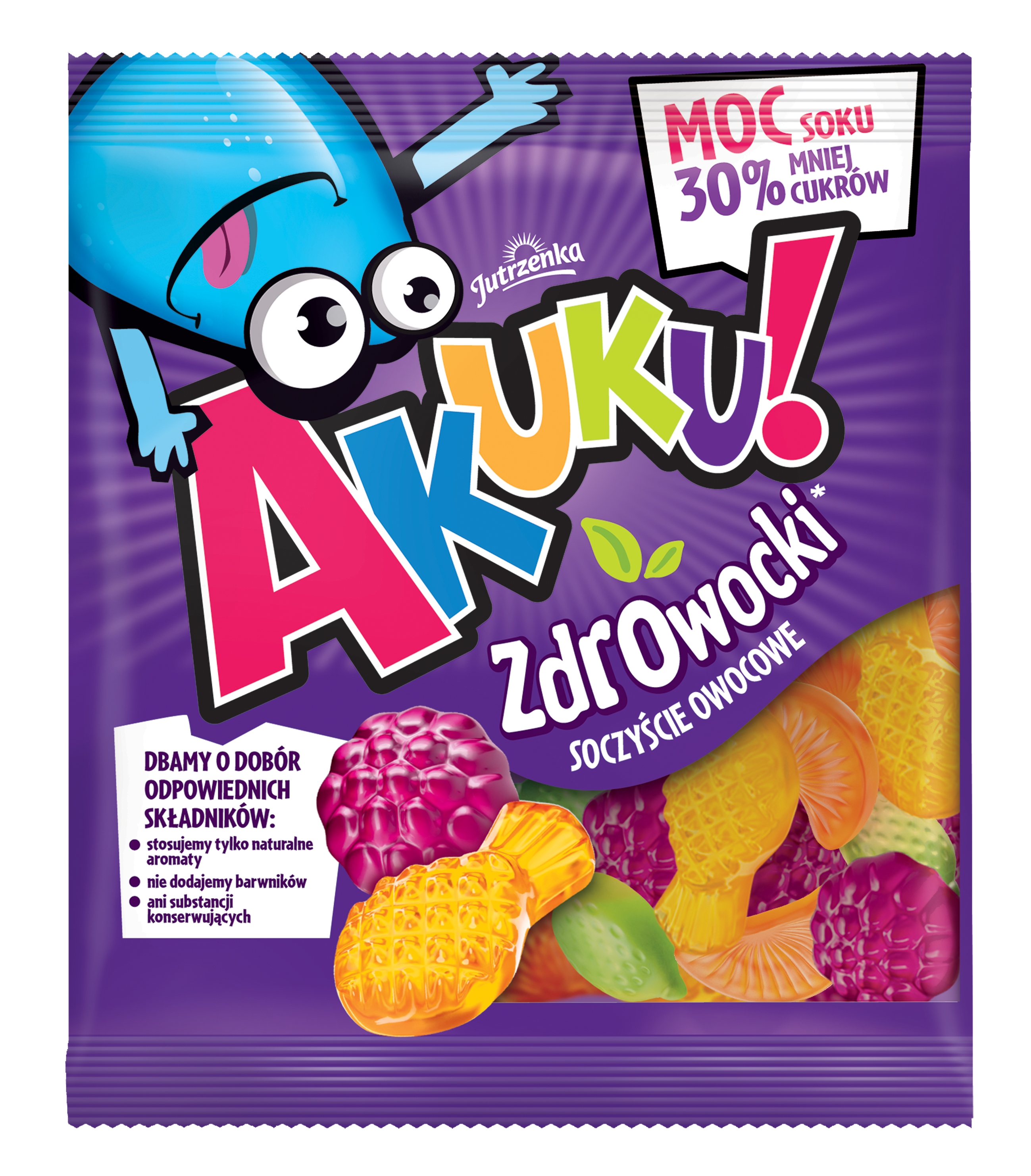 Akuku! Zdrowocki Żelki O Obniżonej Zawartości Cukrów 90 G
