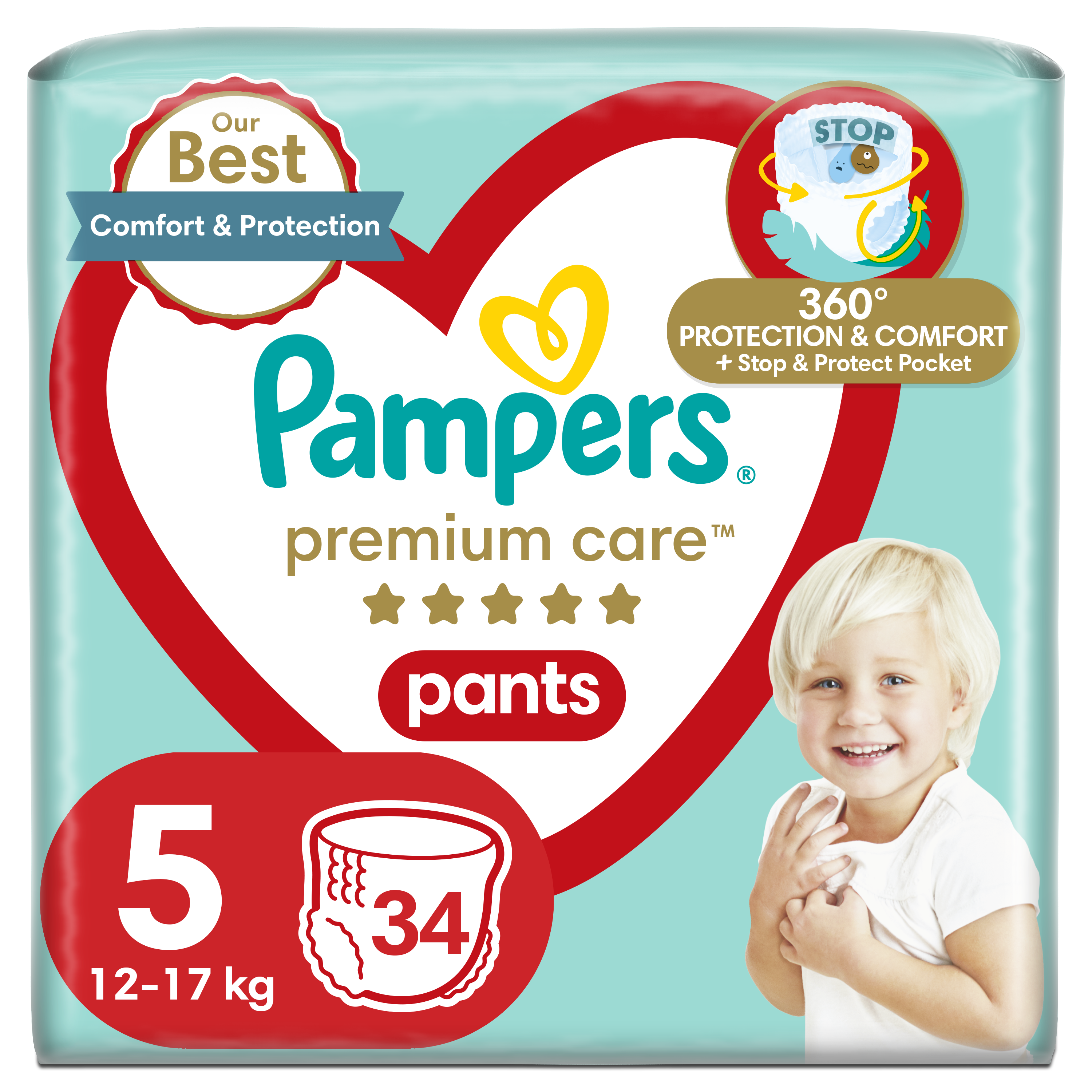 Pampers Premium Care Pants, Rozmiar 5, 34 Pieluchomajtki