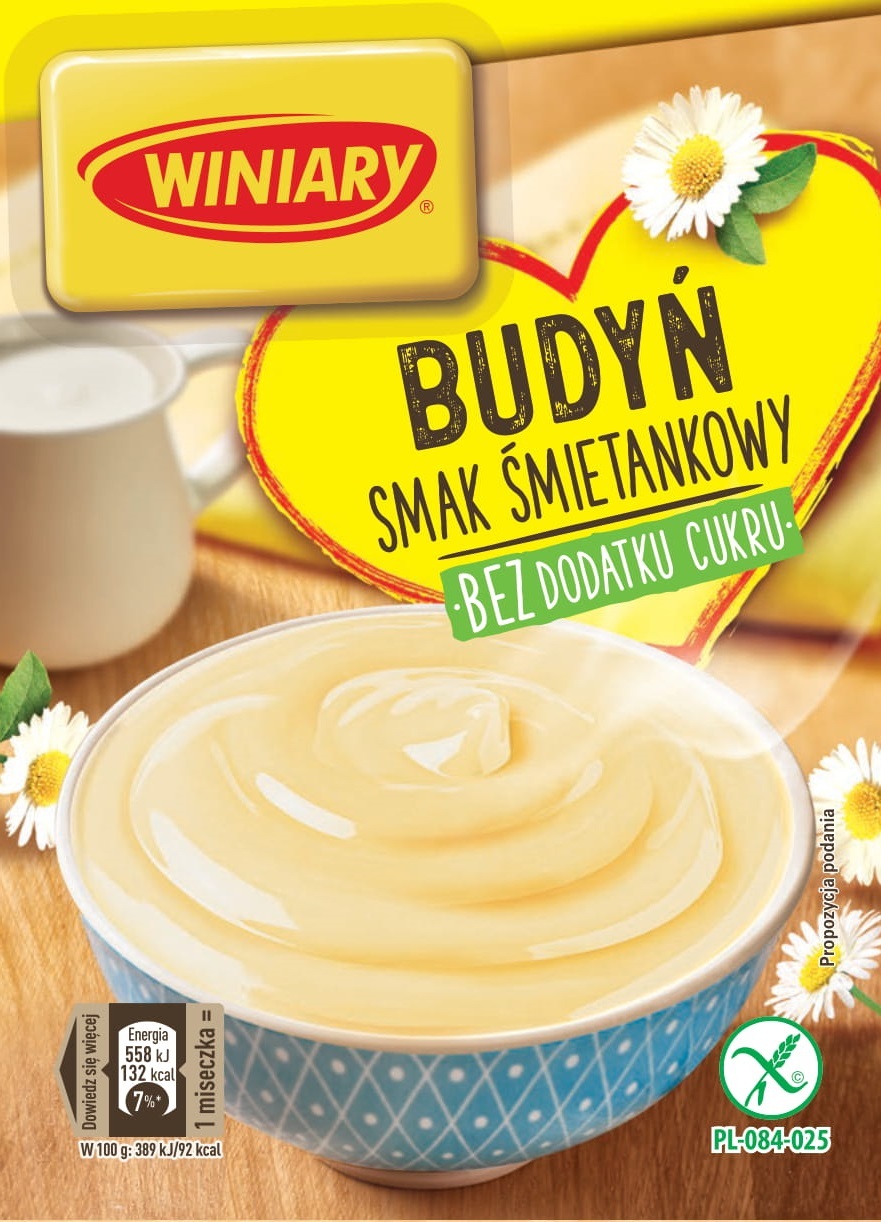 Winiary Budyń Bez Dodatku Cukru Smak Śmietankowy 35G