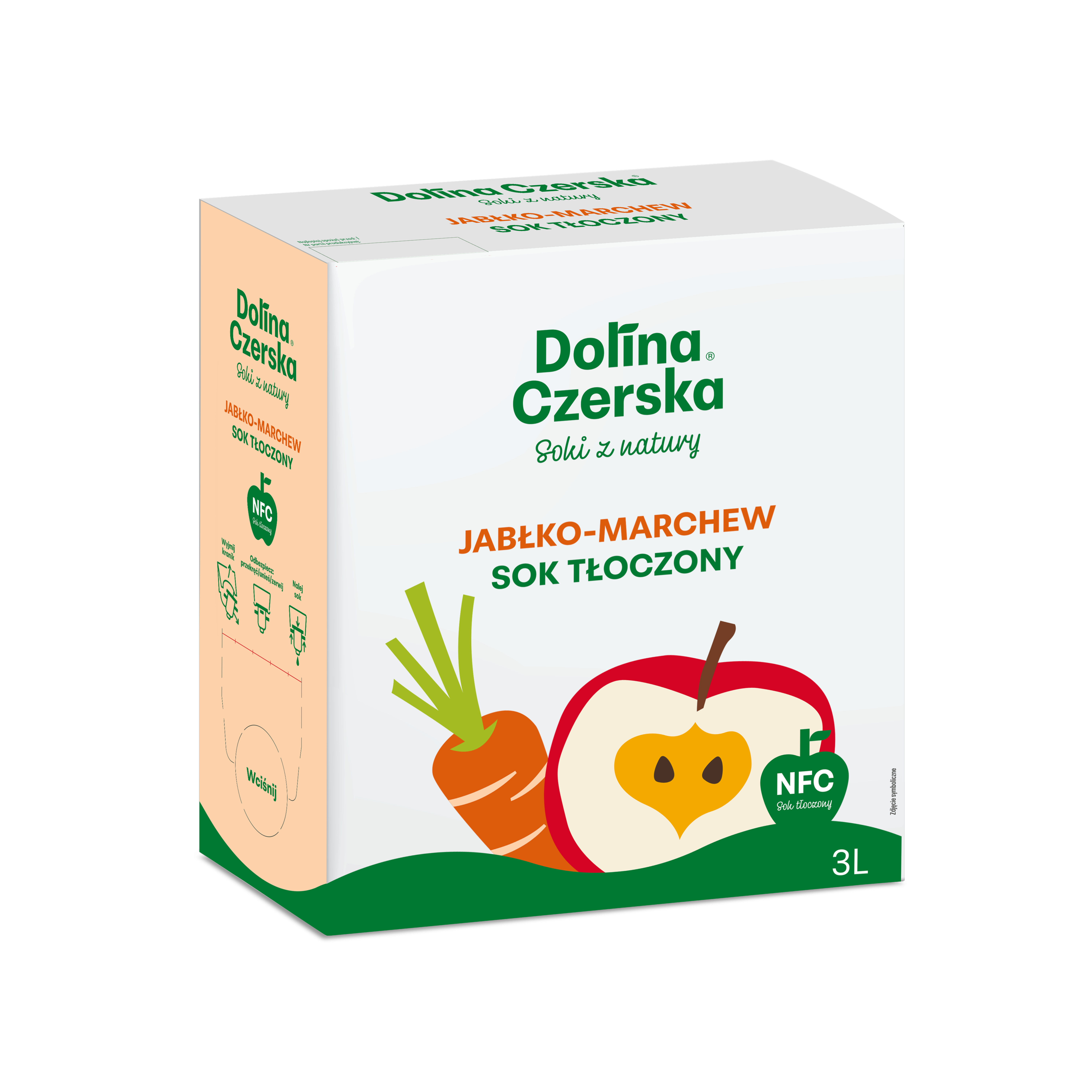 Sok Nfc Jabłkowo-Marchwiowy 100% Dolina Czerska 3L