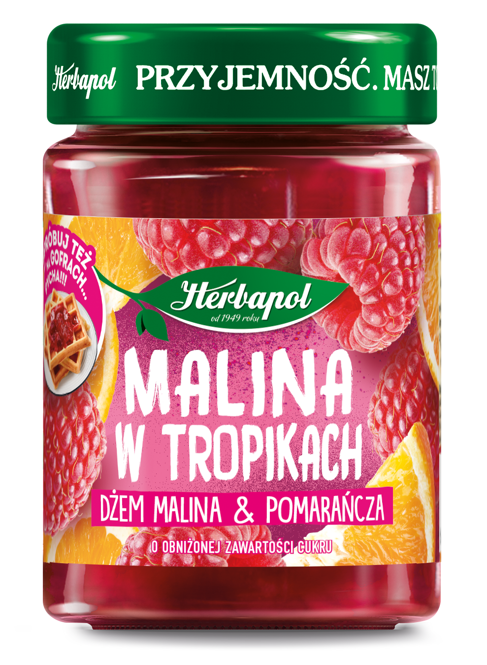 Herbapol Dżem Malina W Tropikach - Malina & Pomarańcza 280 G