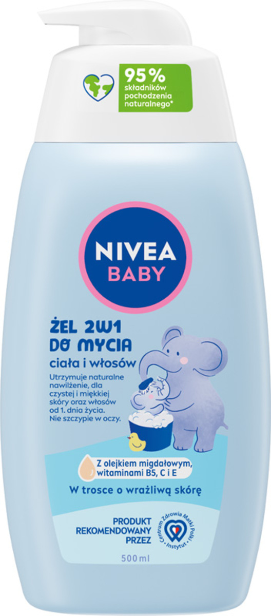 Nivea Baby Żel 2W1 Do Mycia Ciała I Włosów 500 Ml Z Pompką