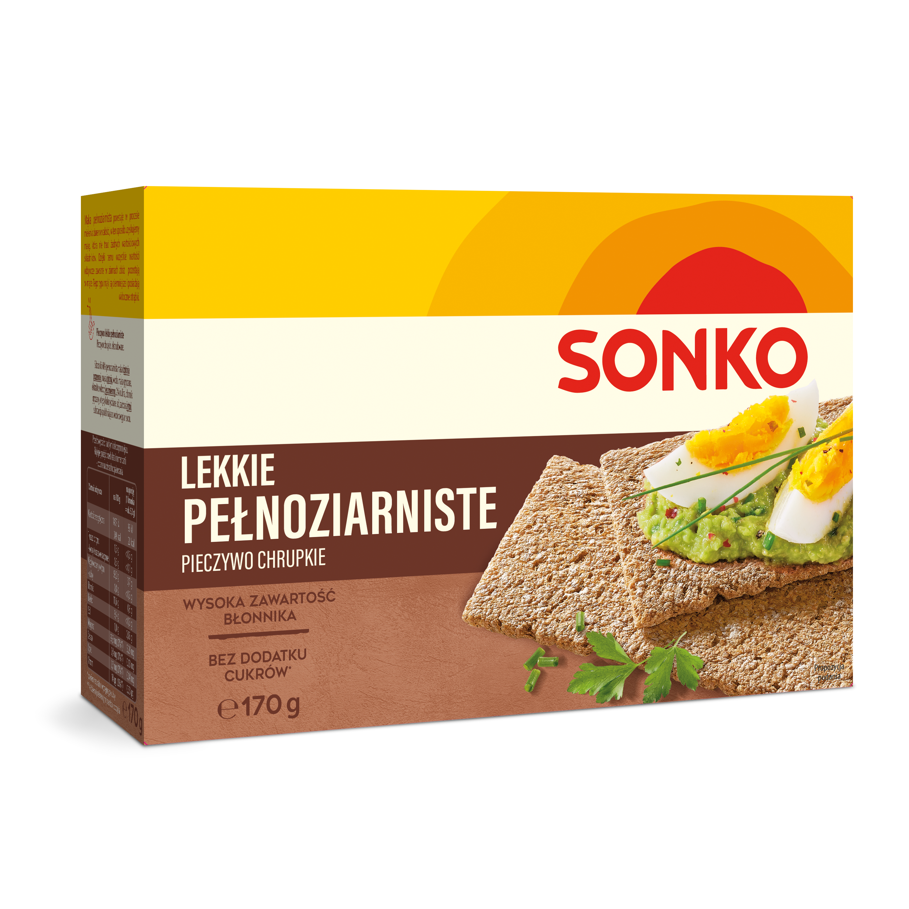 Sonko Pieczywo Chrupkie Lekkie Pełnoziarniste 170 G