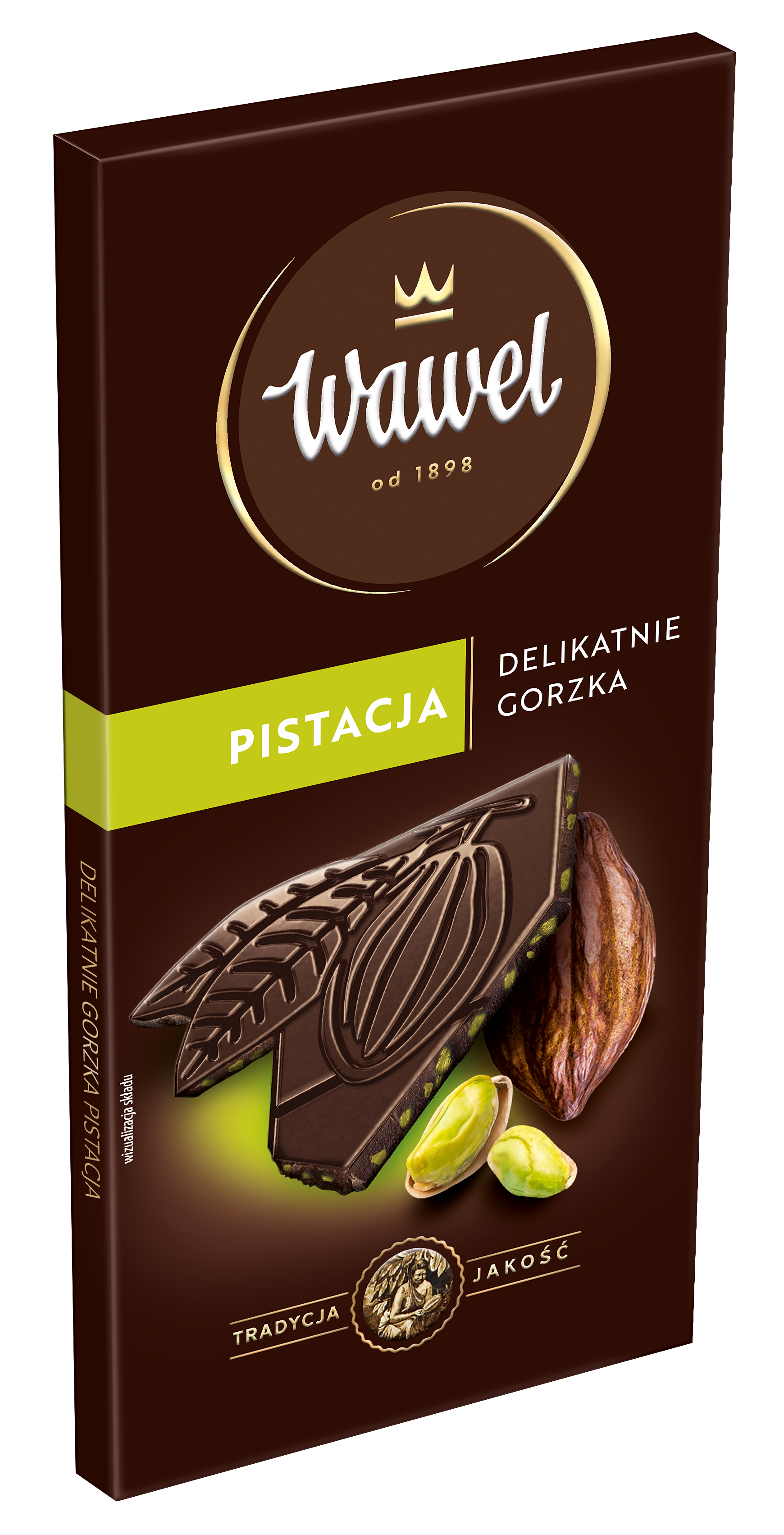 Wawel Czekolada Premium Delikatnie Gorzka Pistacja 90G