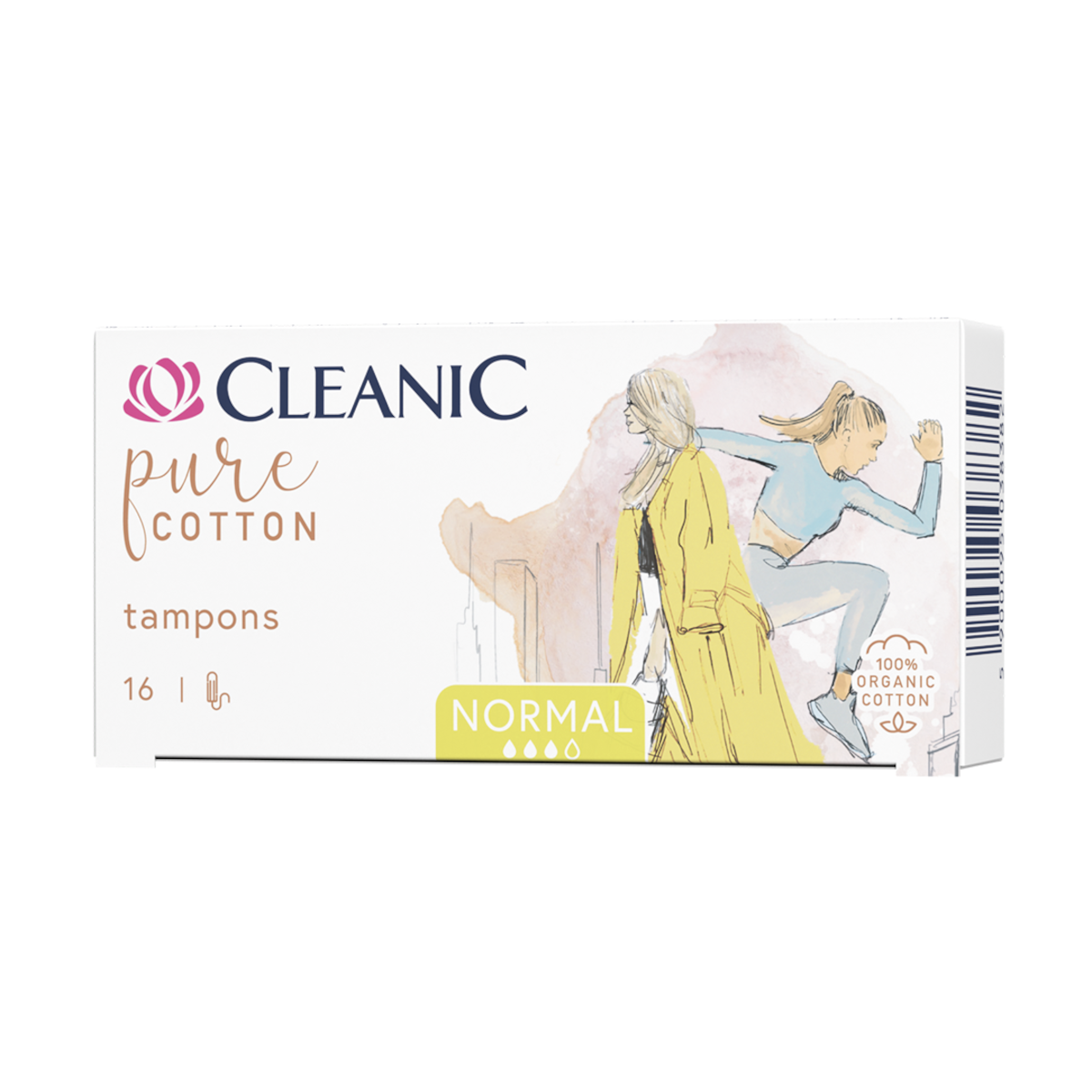 Cleanic Pure Cotton Tampony Normal 16 Szt. (100% Bawełna Organiczna)