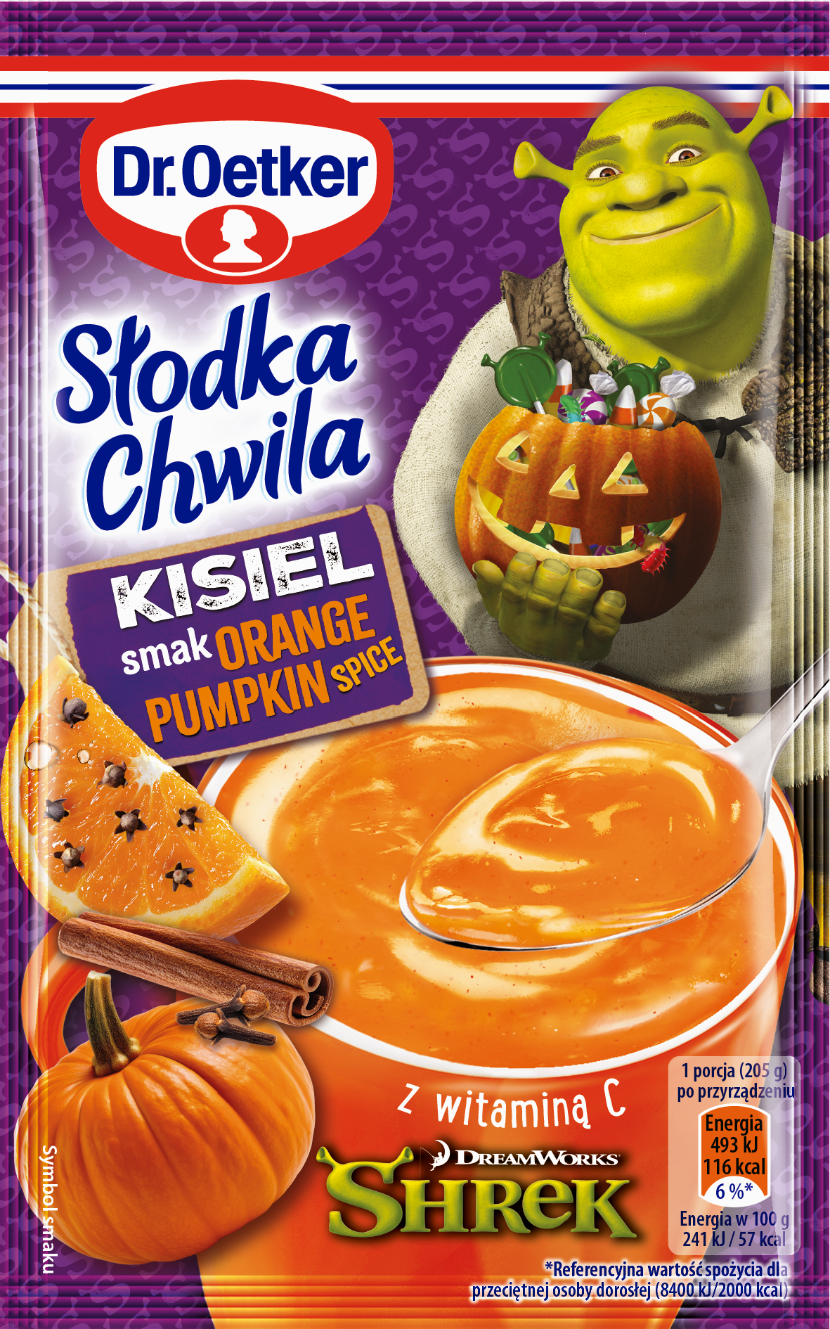 Dr. Oetker Słodka Chwila Shrek Kisiel Orange-Pumpkin 30 G