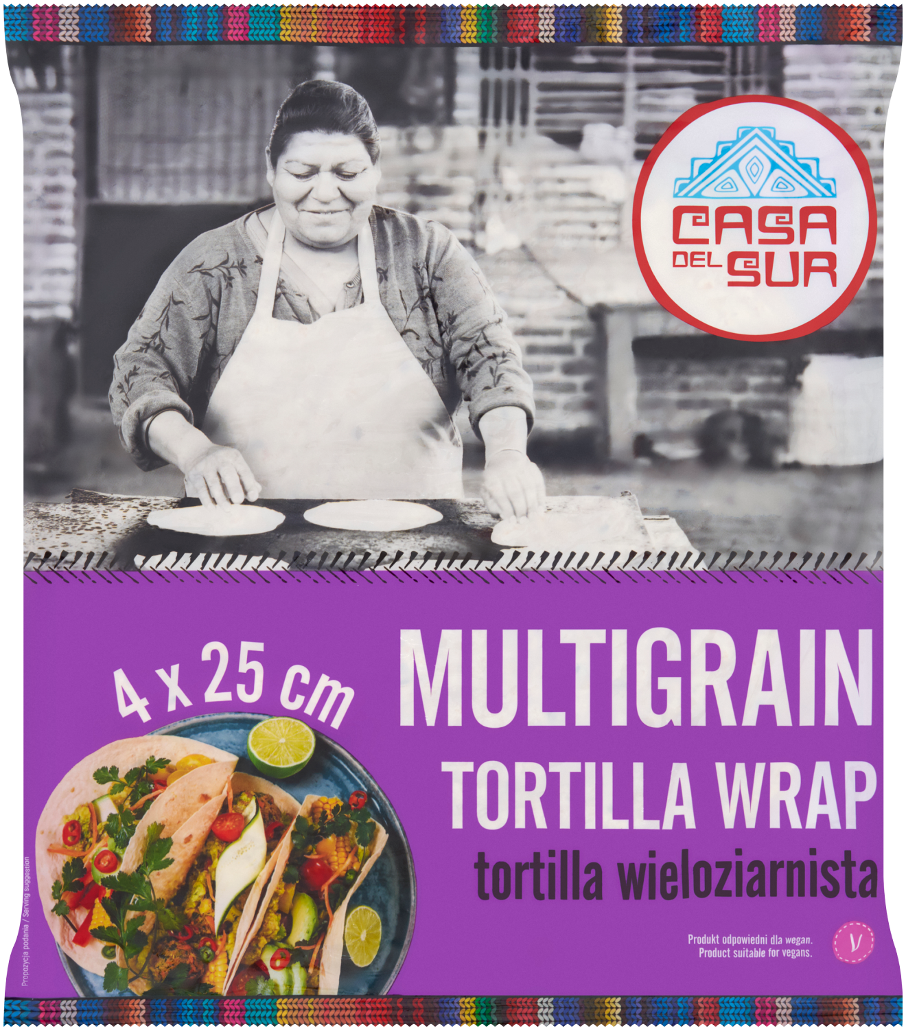 Casa Del Sur Wrap Wieloziarnisty 25Cm 4Szt 240G
