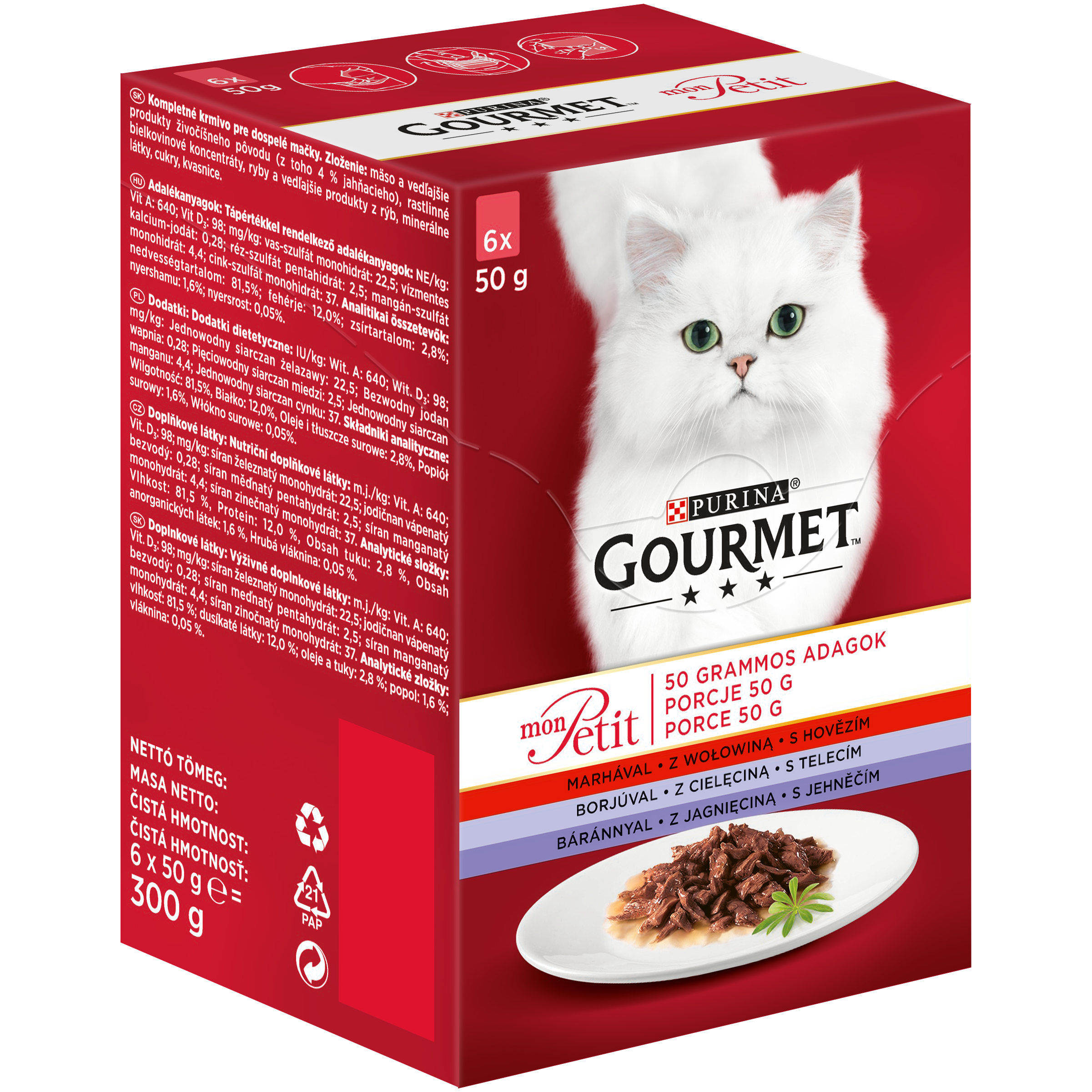 Karma Dla Kota Gourmet Mon Petit Mix Mięsny (6X50G)