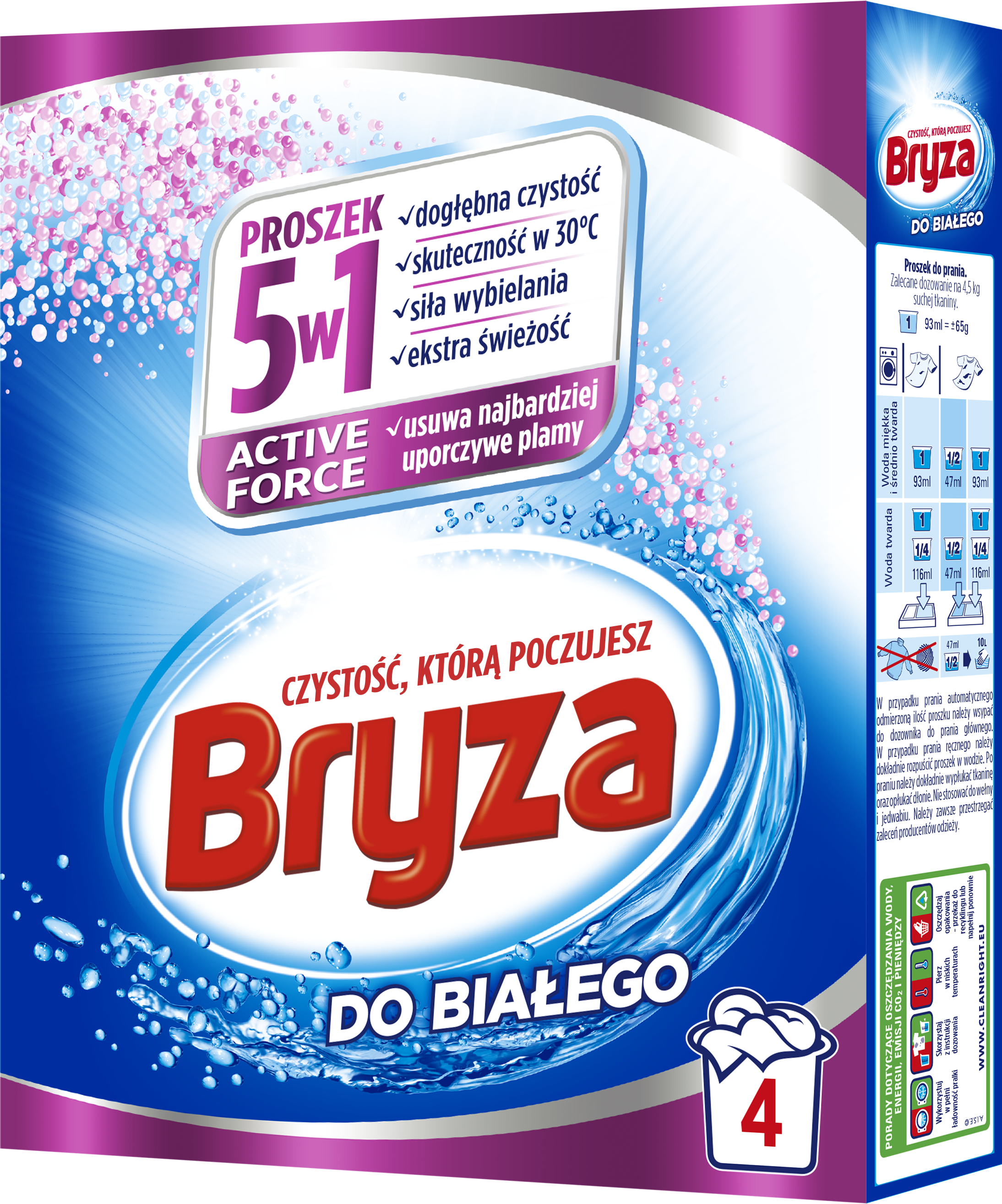 Bryza 5W1 Active Force Proszek Do Białego 260G / 4 Prania