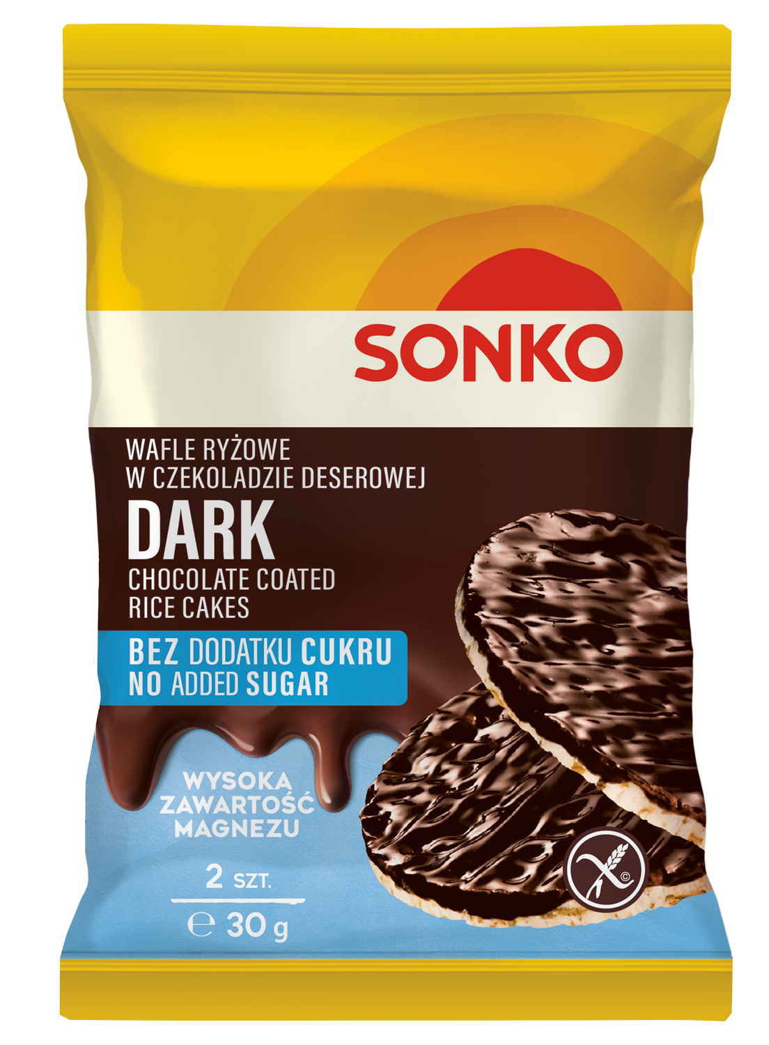 Sonko Wafle Ryżowe W Czekoladzie Deserowej Bez Dodatku Cukru 30G