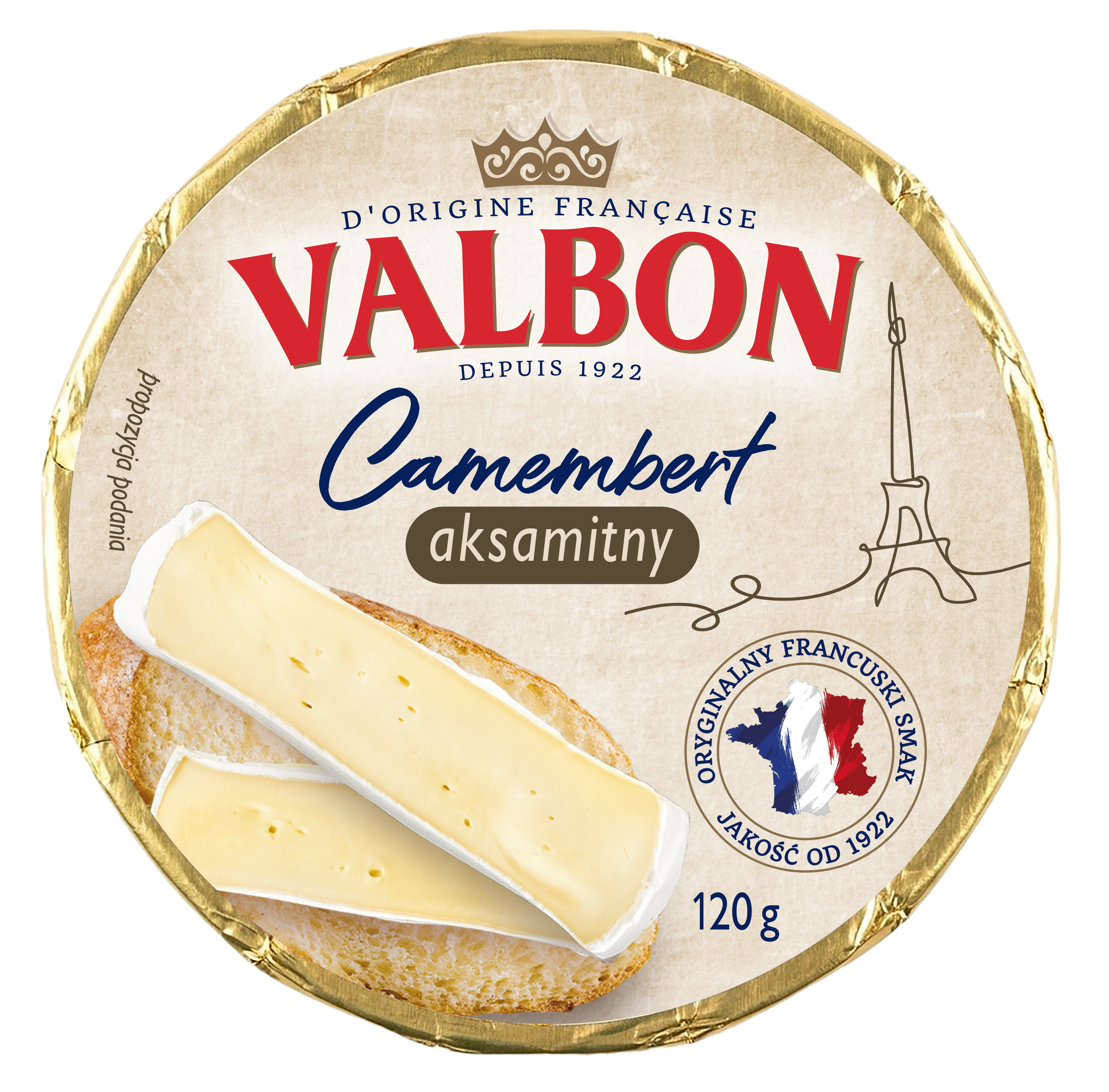 Valbon Camembert Aksamitny. Ser Pleśniowy 120G