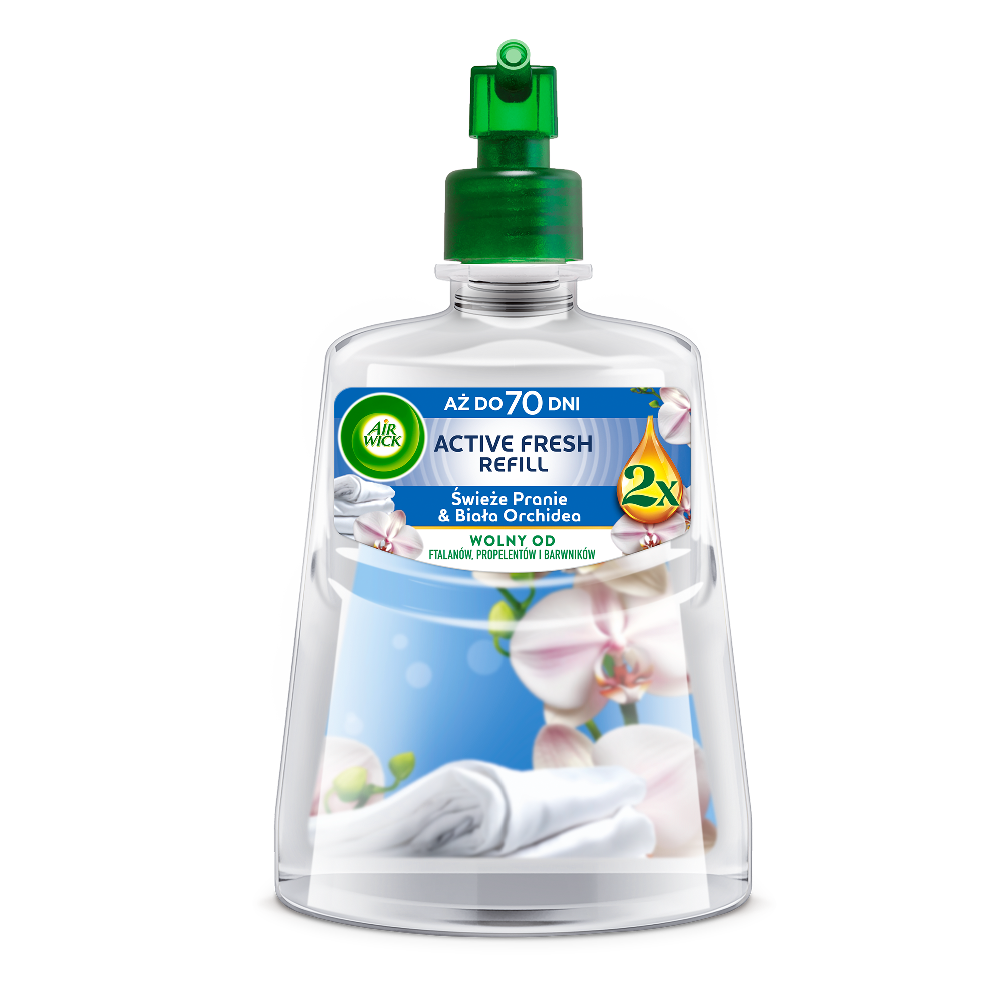 Air Wick Odświeżacz Powietrza Active Fresh Świeże Pranie I Biała Orchidea Wkład 228 Ml