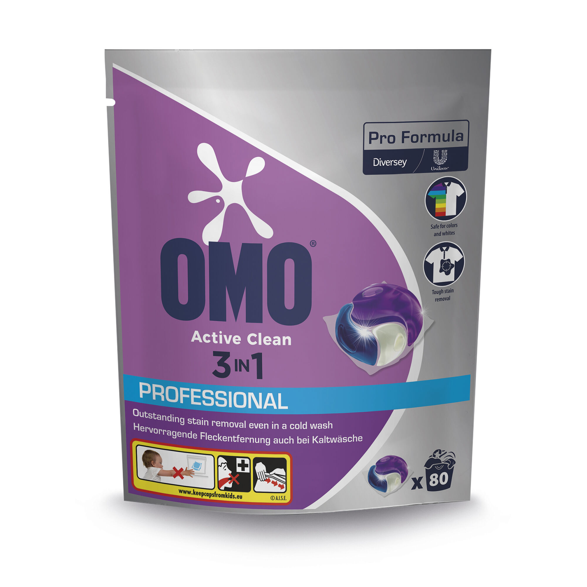 Omo Active Clean Caps 3In1-80Sztuk