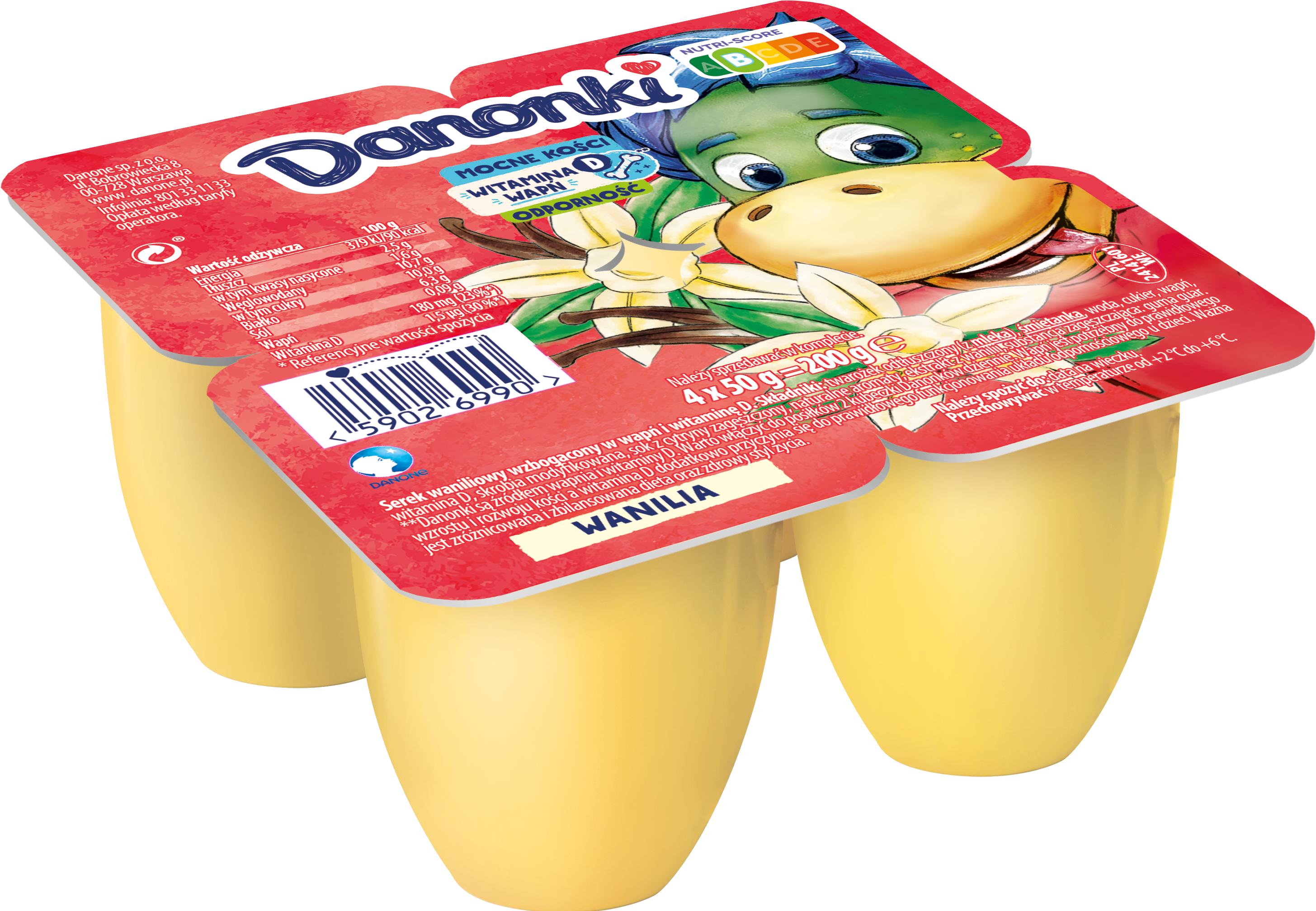 Danone Danonki Smak Waniliowy 4X50G
