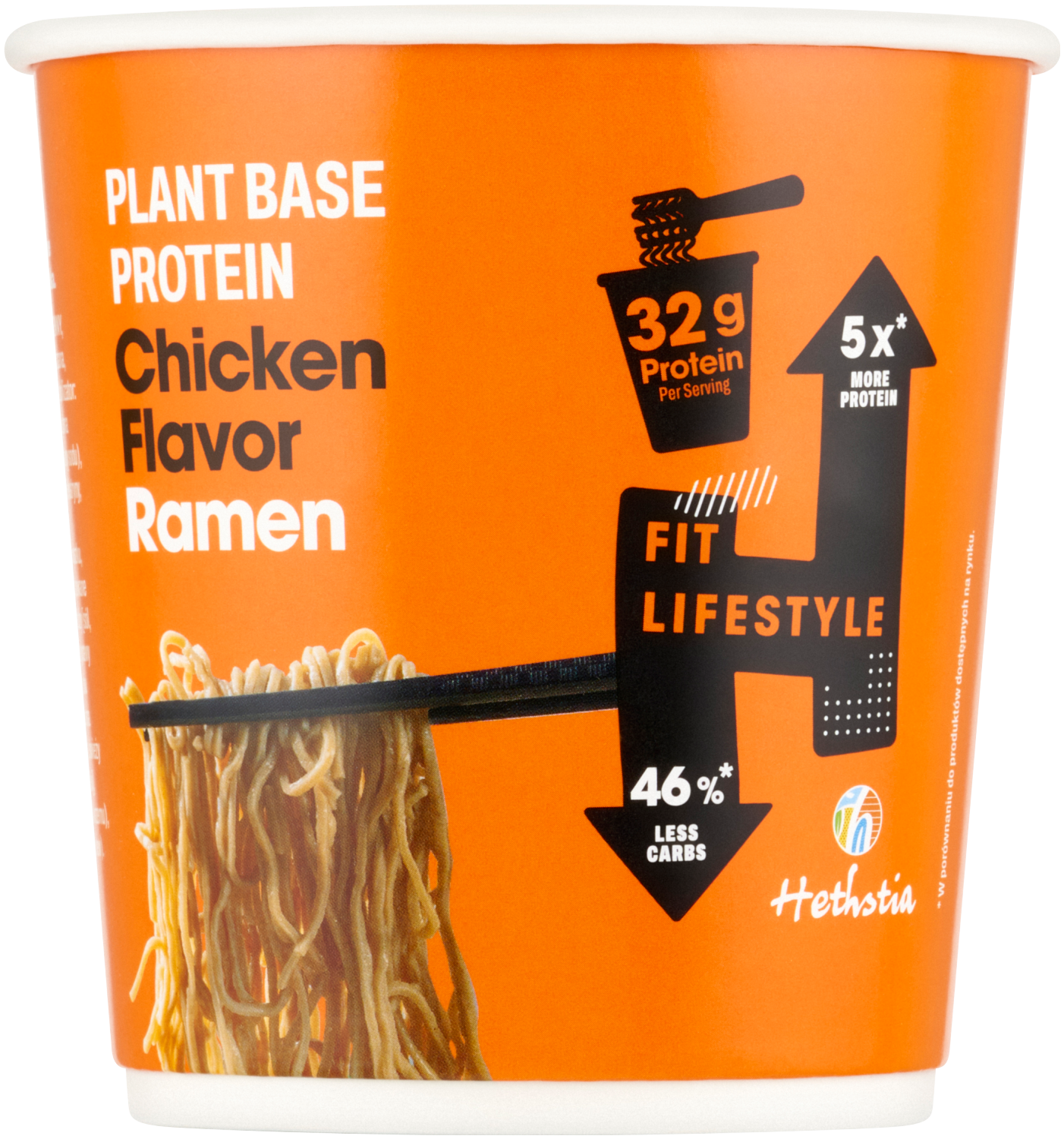 Danie Błyskawiczne Wysokobiałkowe Z Makaronem Ramen O Smaku Kurczaka 62G