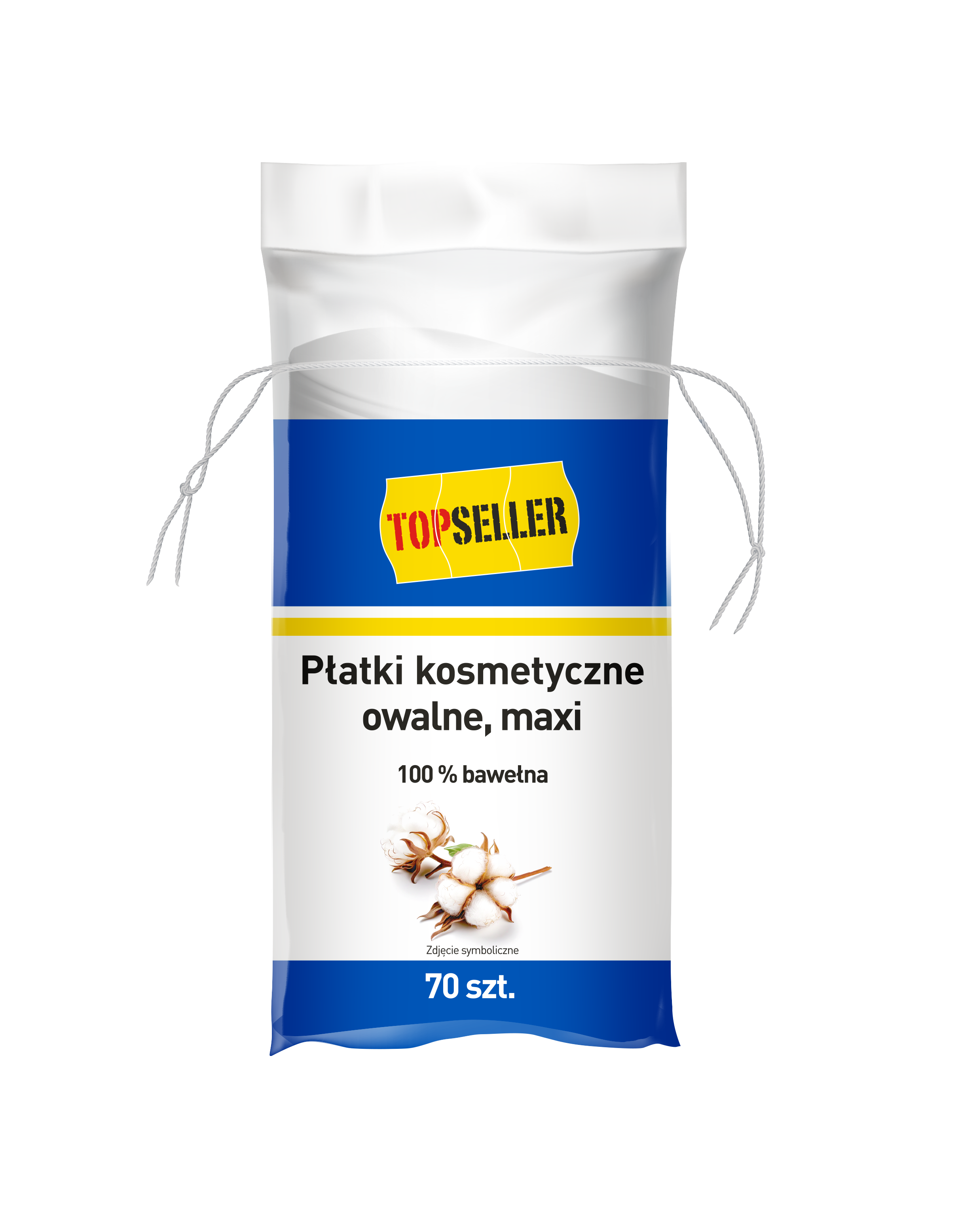 Topseller Płatki Kosmetyczne Owalne Maxi 70 Szt.