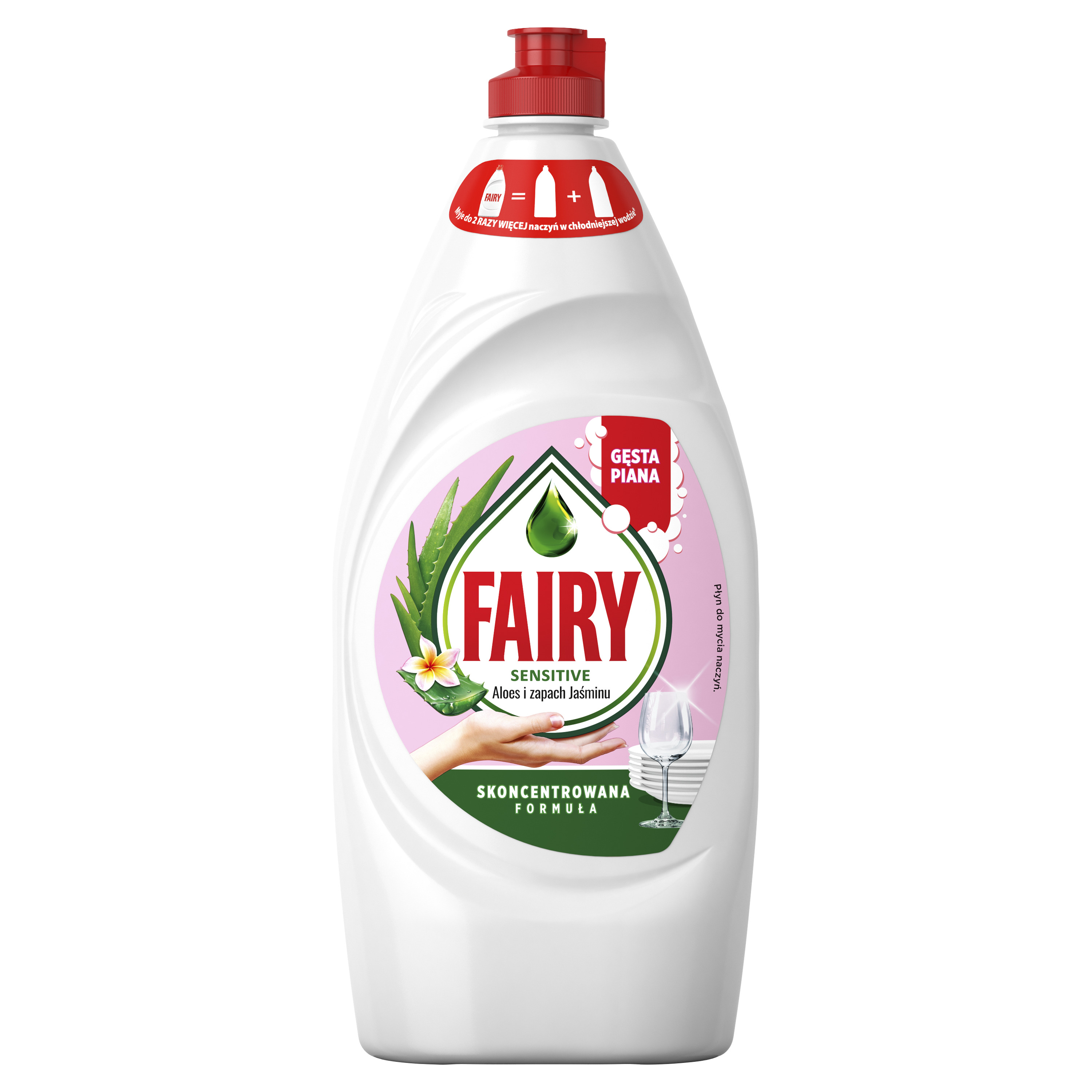 Fairy Skóra Wrażliwa Aloe Vera & Pink Jasmine Płyn Do Mycia Naczyń, Delikatny Dla Skóry 900 Ml