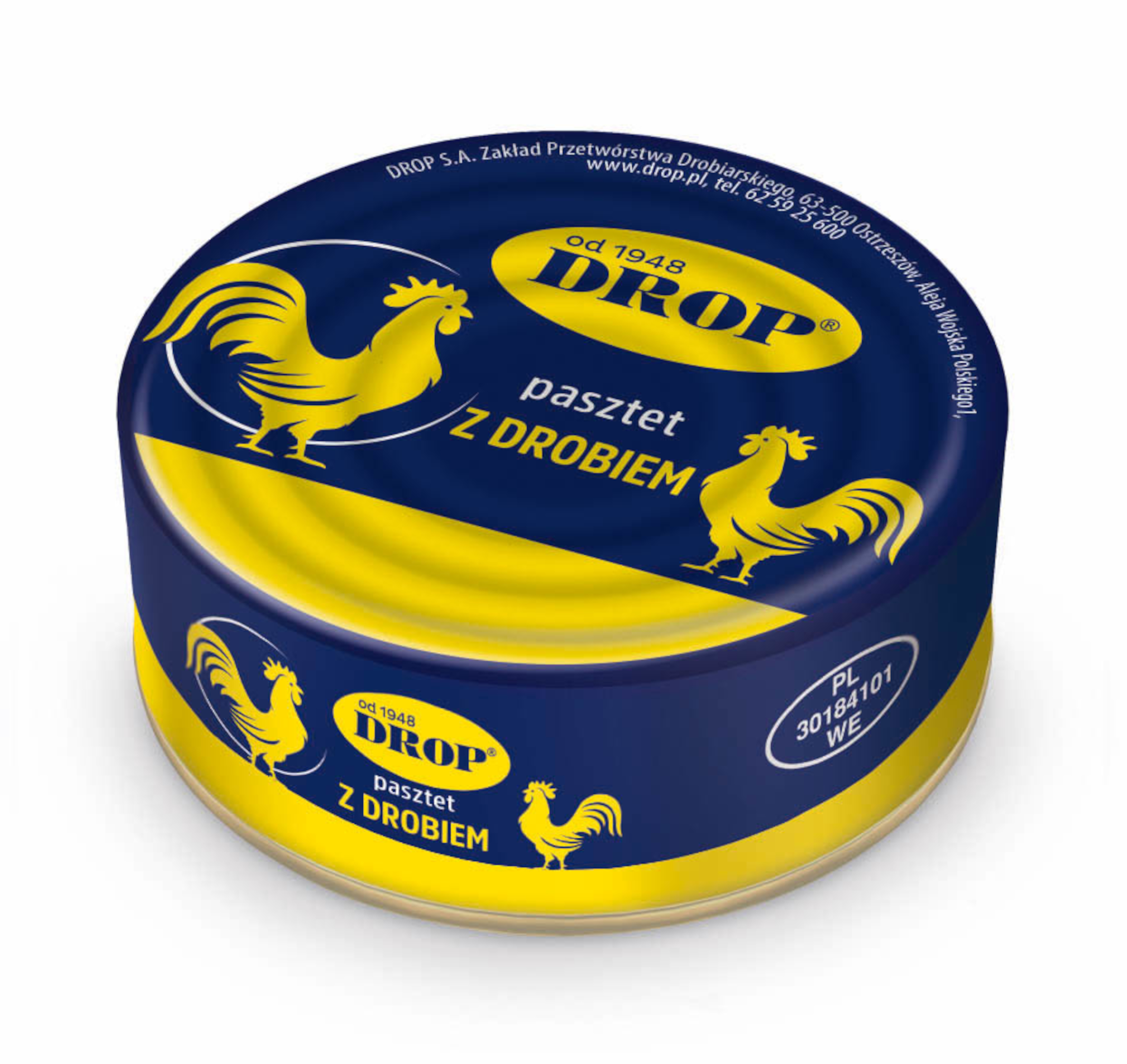 Drop Pasztet Z Drobiem 90 G. Pasztet Drobiowo-Wieprzowy. Konserwa Sterylizowana.