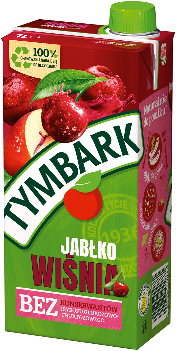 Tymbark Napój Jabłko Wiśnia 1 L